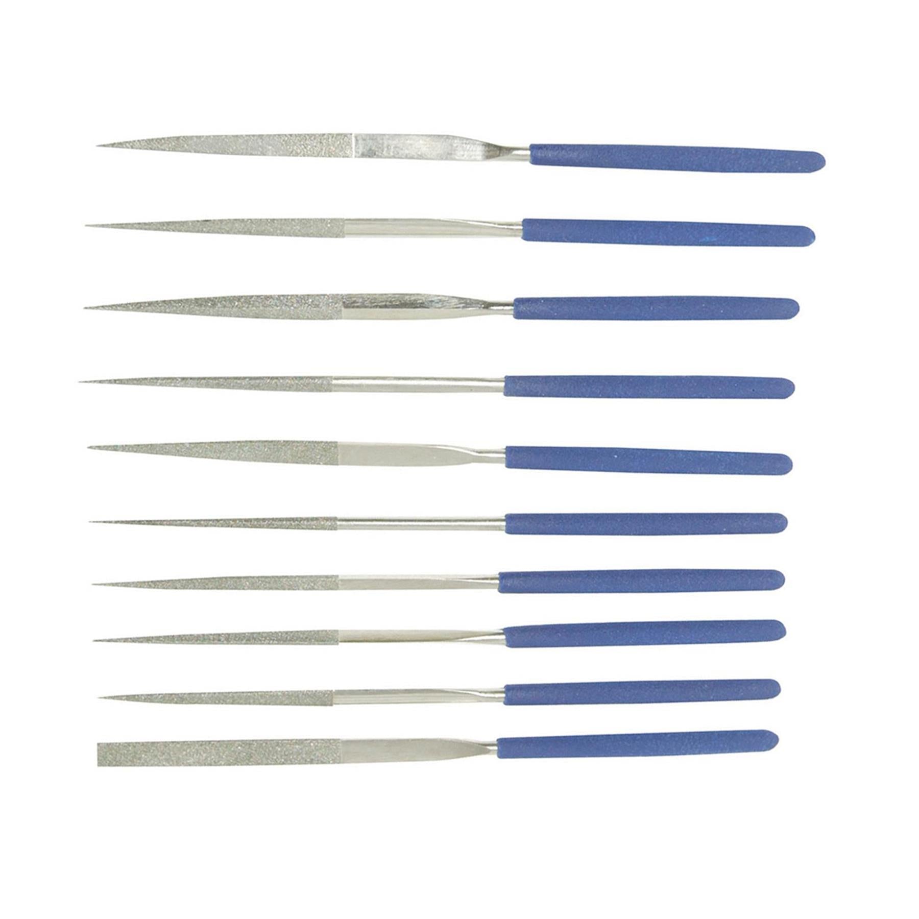 Diamond Needle File Set Precision Jewellers Jewellery Metal 140 x 3mm Assorted