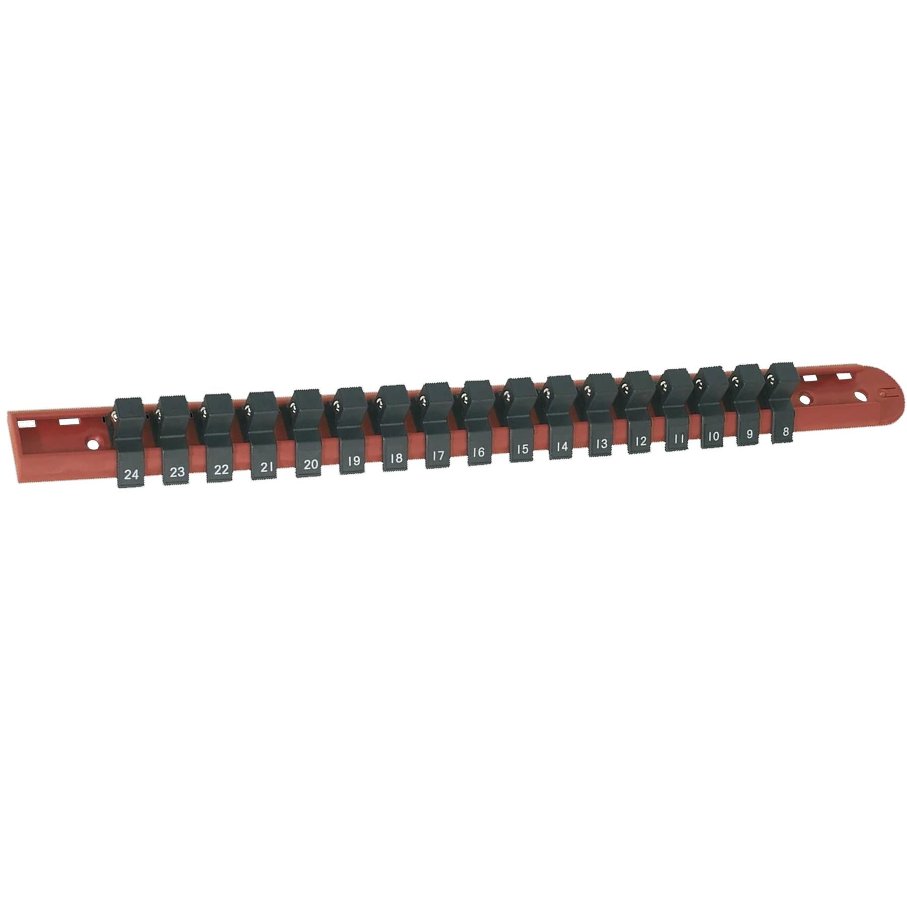 Sealey Socket Retaining Rail with 17 Clips 1/2"Sq Drive
