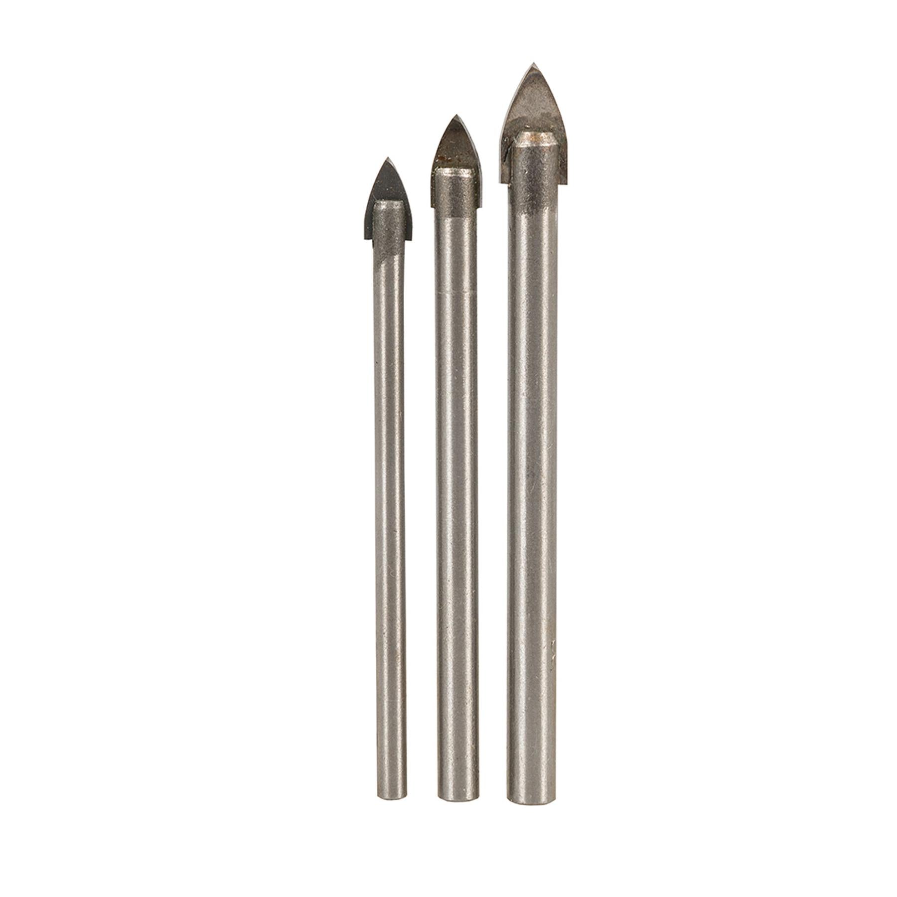 3Pce Tile And Glass Drill Bit 5, 6 & 8mm - Power Tool Accessories Quality