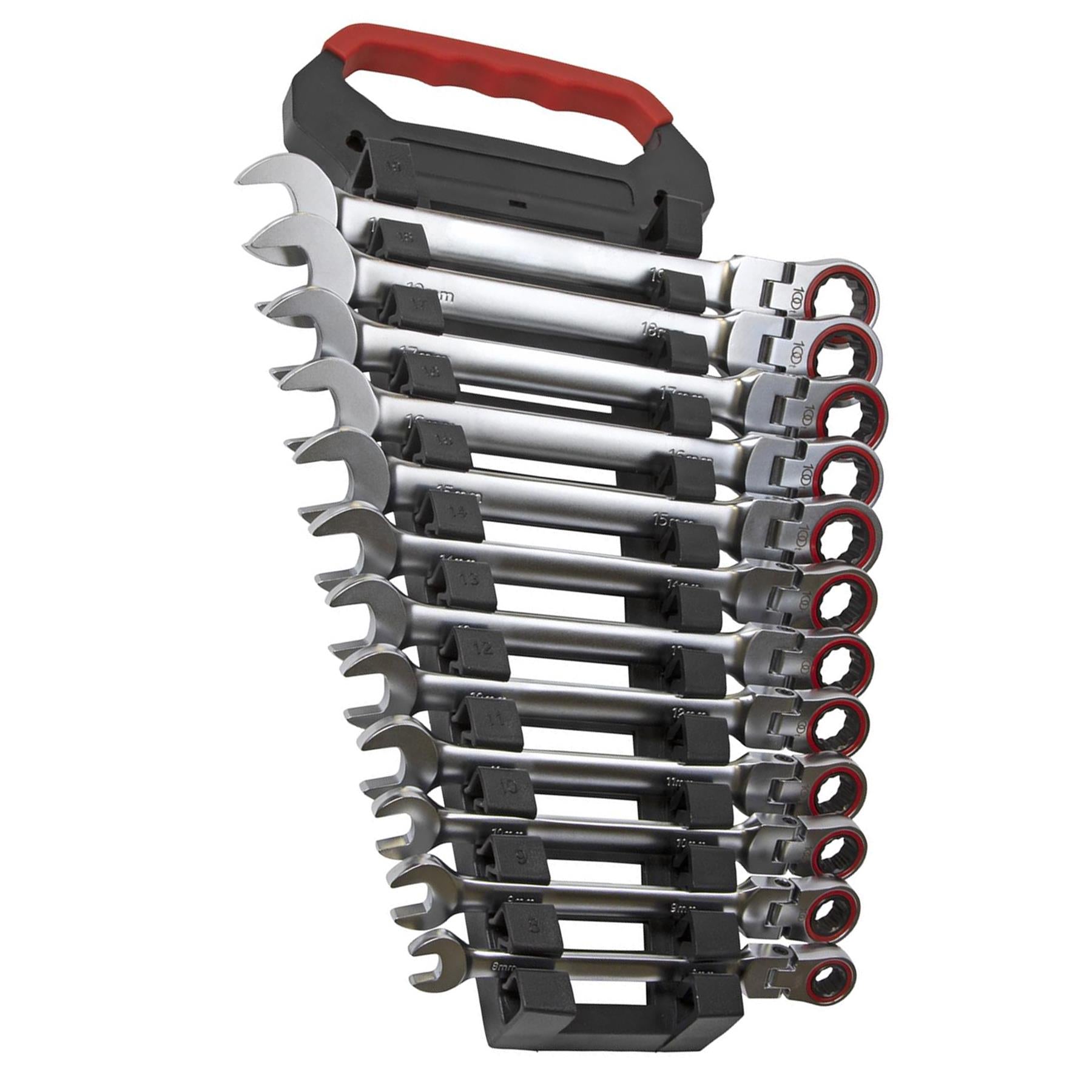 Sealey Flexi-Head Ratchet Combination Spanner Set 12pc Metric Platinum Series