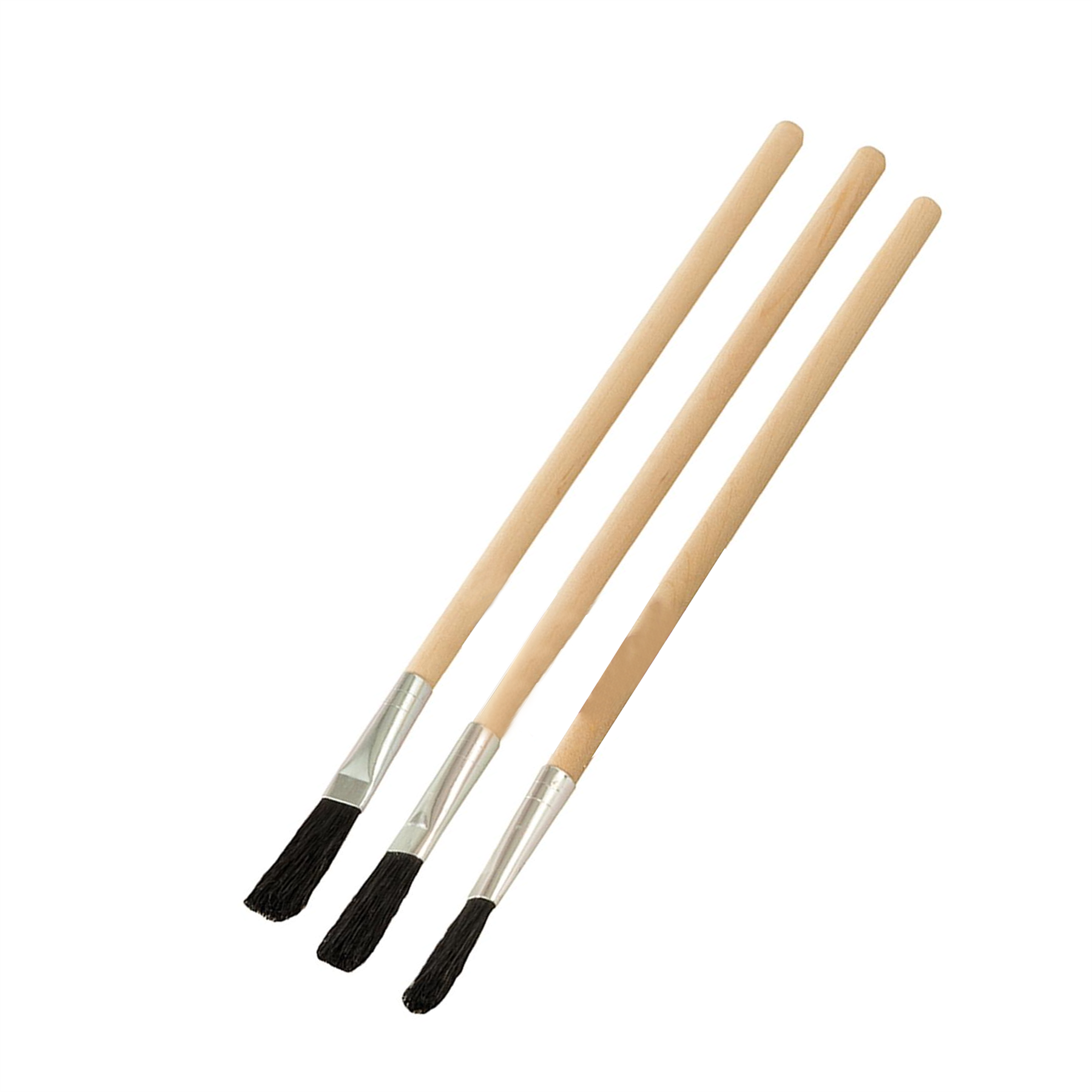 Flux Brushes 3pk Wooden Handle Durable Aluminium Ferrules Wooden Handle