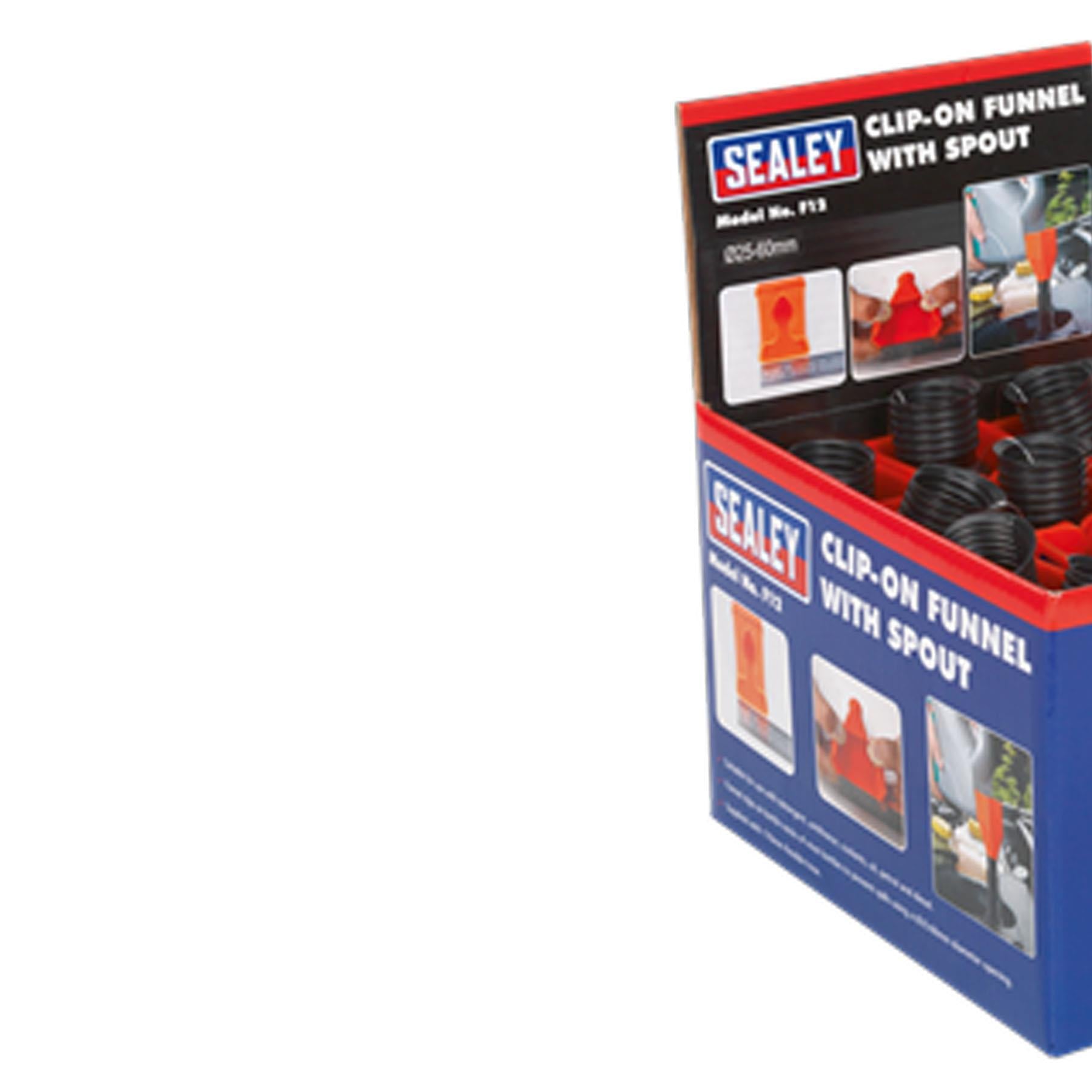 Sealey Clip-On Funnel with Spout - Display Box of 12