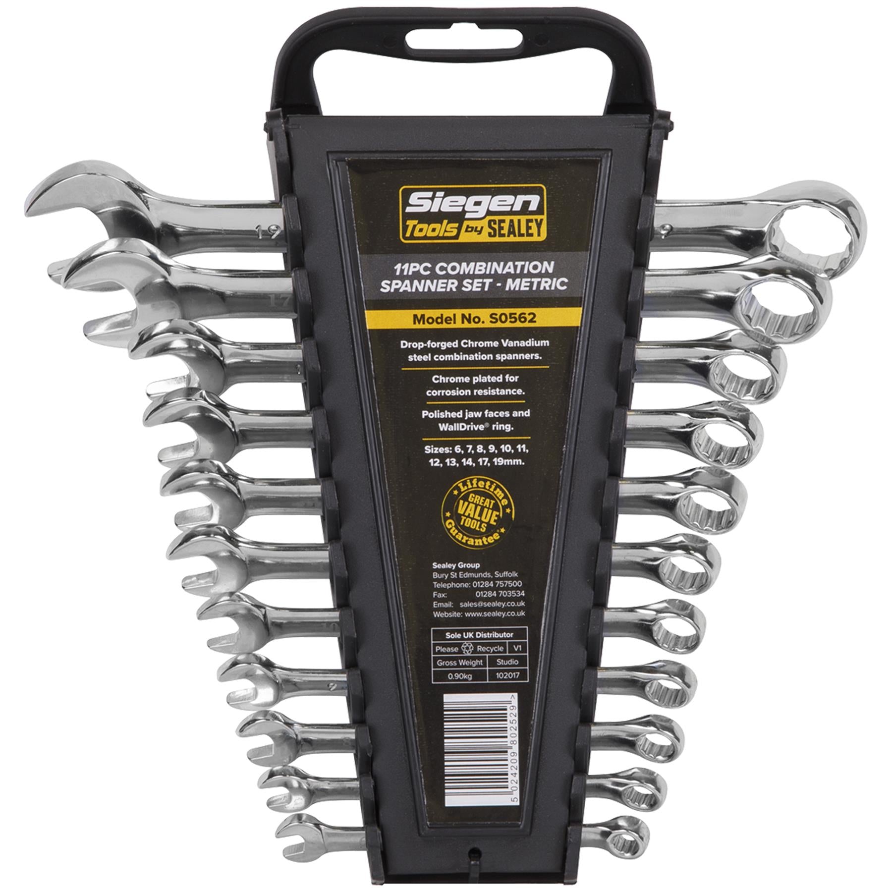 Sealey Combination Spanner Set 11pc Metric