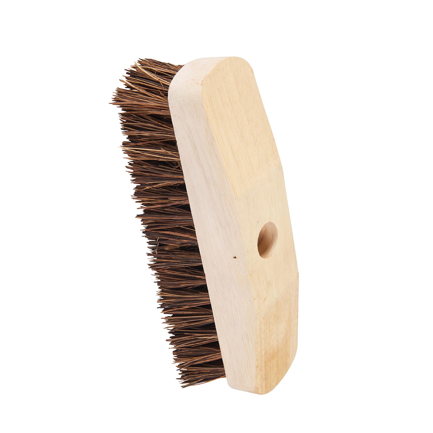 Deck Scrub Brush 228mm (9") Rubberwood With Stiff Bassine Bristles For Outdoor