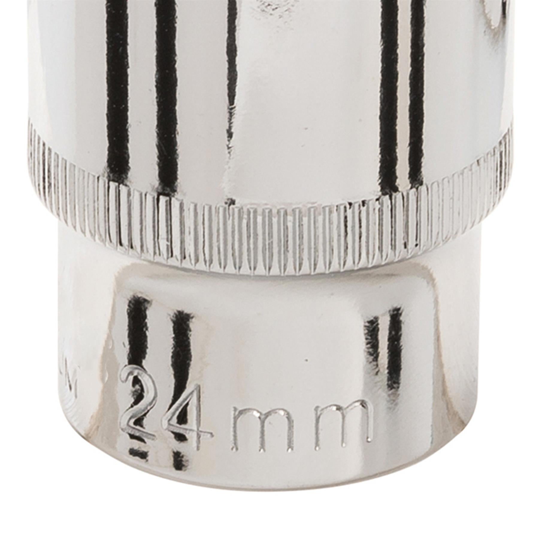 Socket 1/2" Drive 12pt Metric 12 Point Bi Hex Corrosion Resistant Socket 24mm