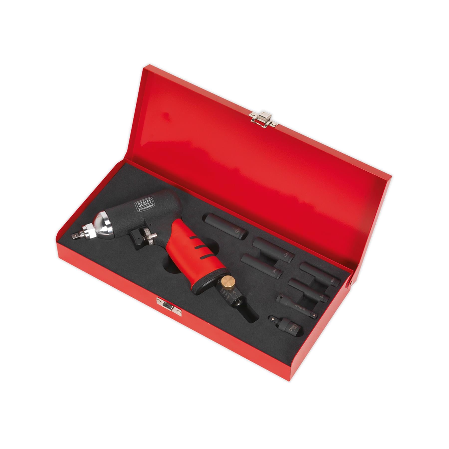Sealey Air Impact Wrench 1/4"Sq Drive Diesel Glow Plug Kit