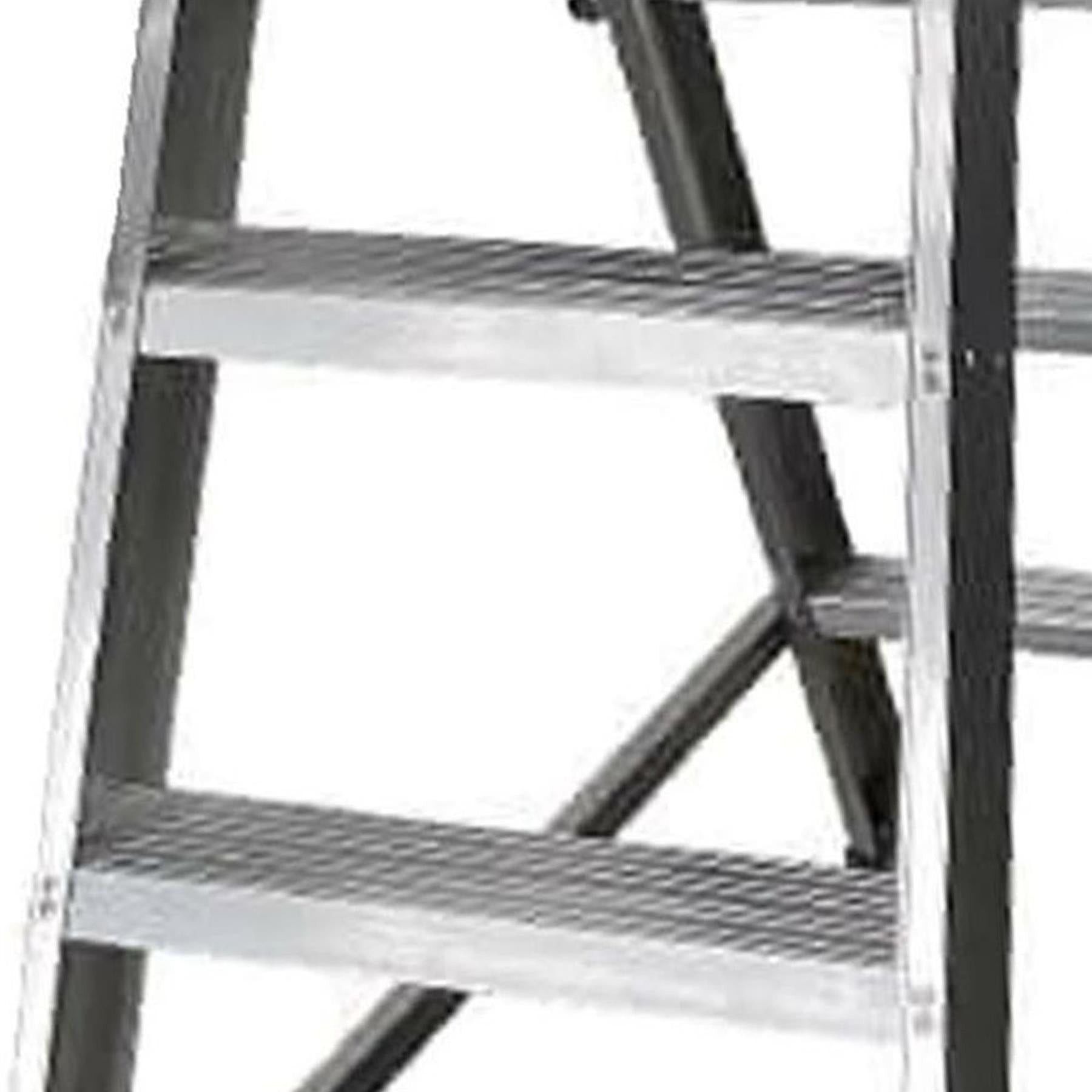 Dapetz Aluminium 5 Tread Double Sided Machine Step Ladder, 150 Kg, Made In Uk