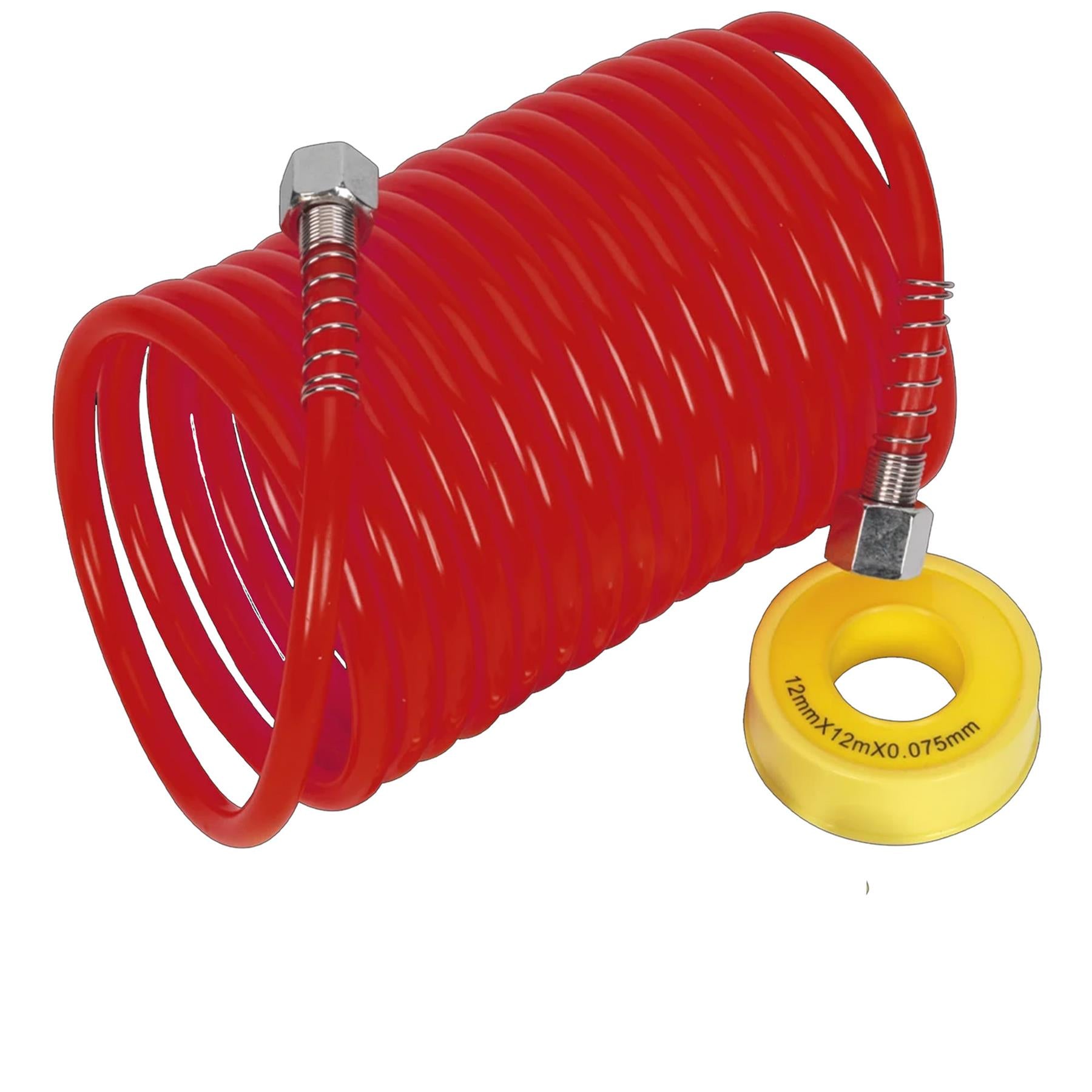Sealey Air Hose Kit 5m x 5mm PU Coiled with Connectors