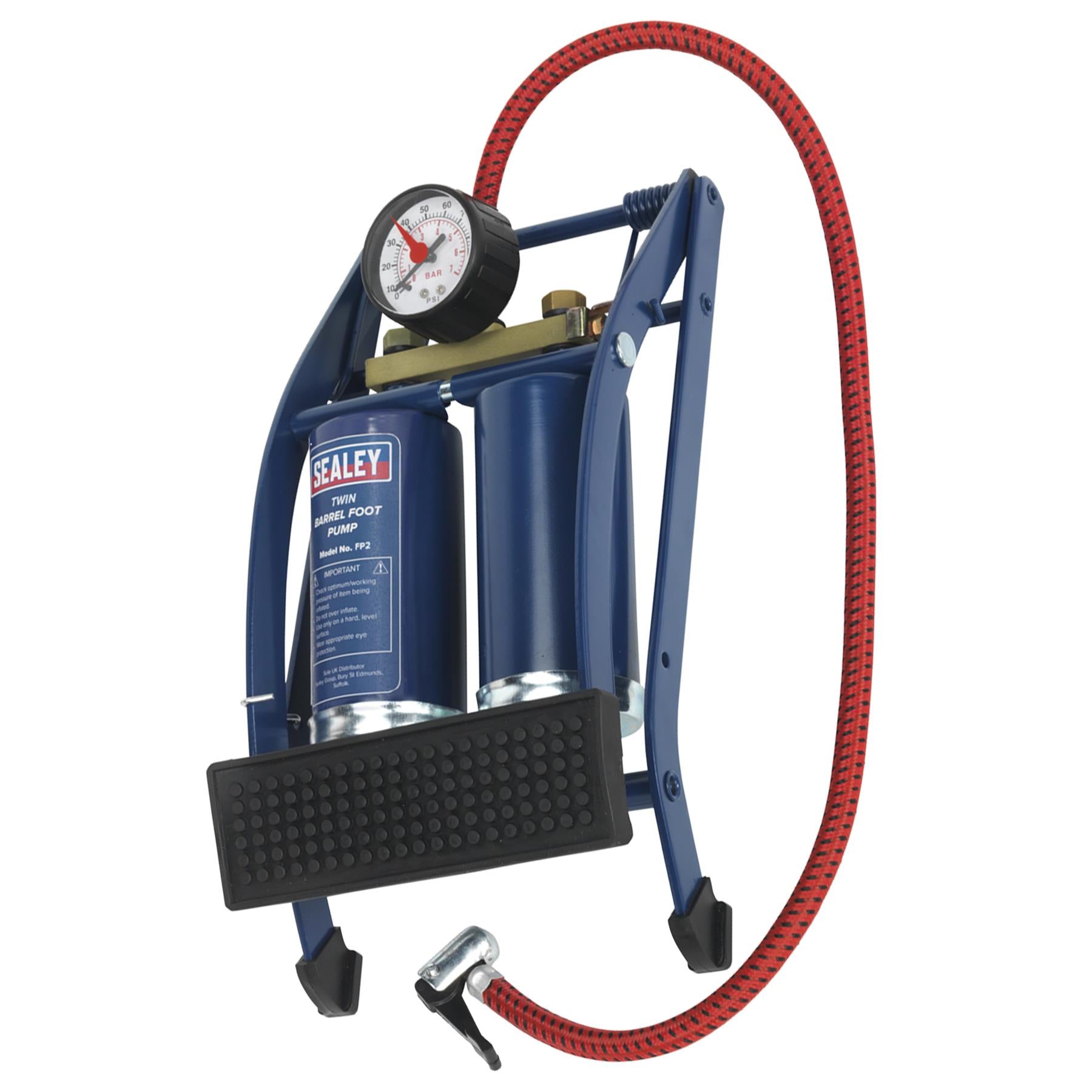 Sealey Foot Pump Twin Barrel