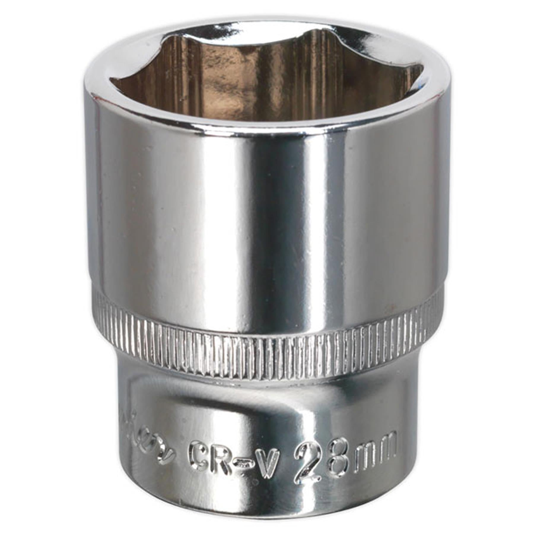 Sealey WallDrive Socket 28mm 1/2"Sq Drive Fully Polished