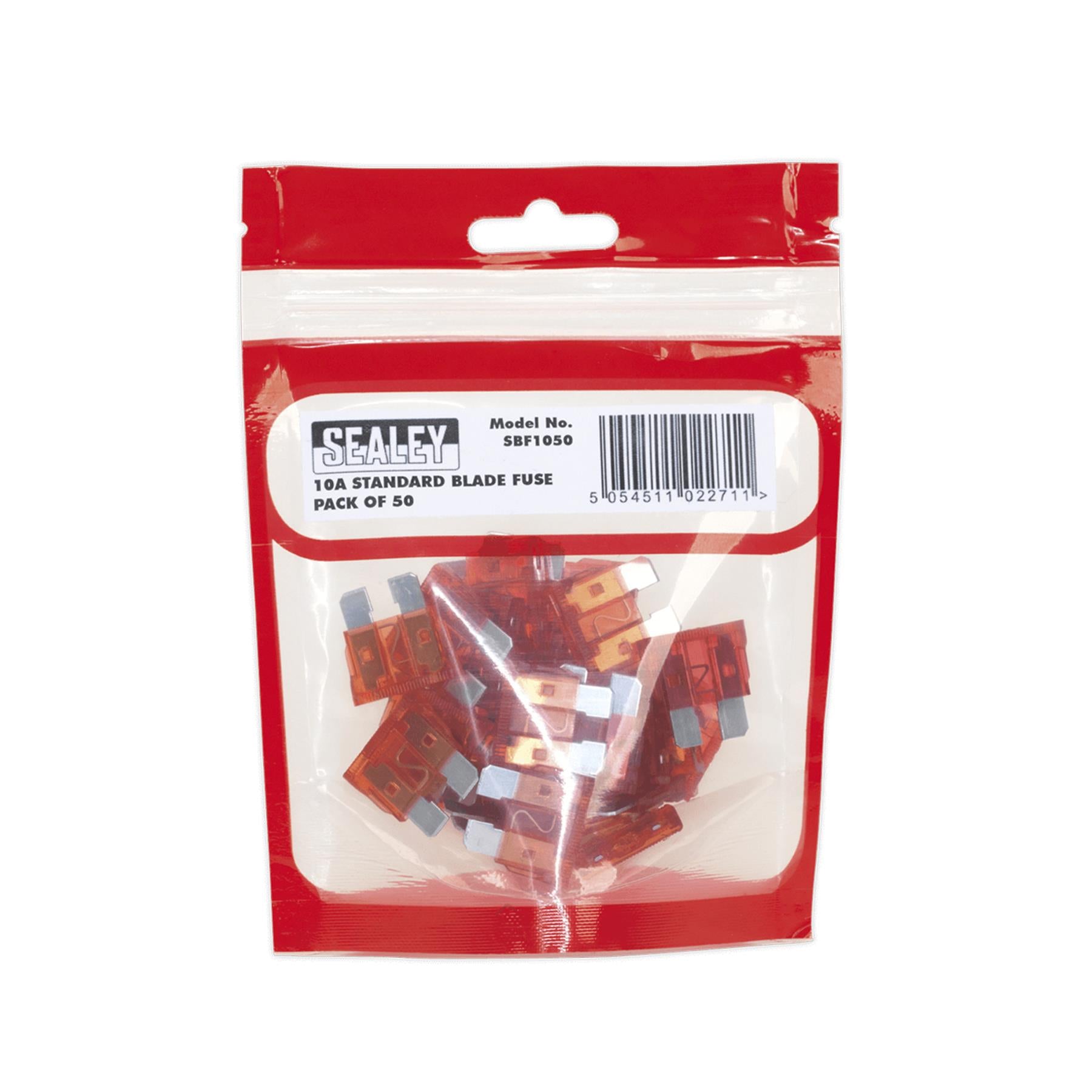 Sealey Automotive Standard Blade Fuse 10A Pack of 50