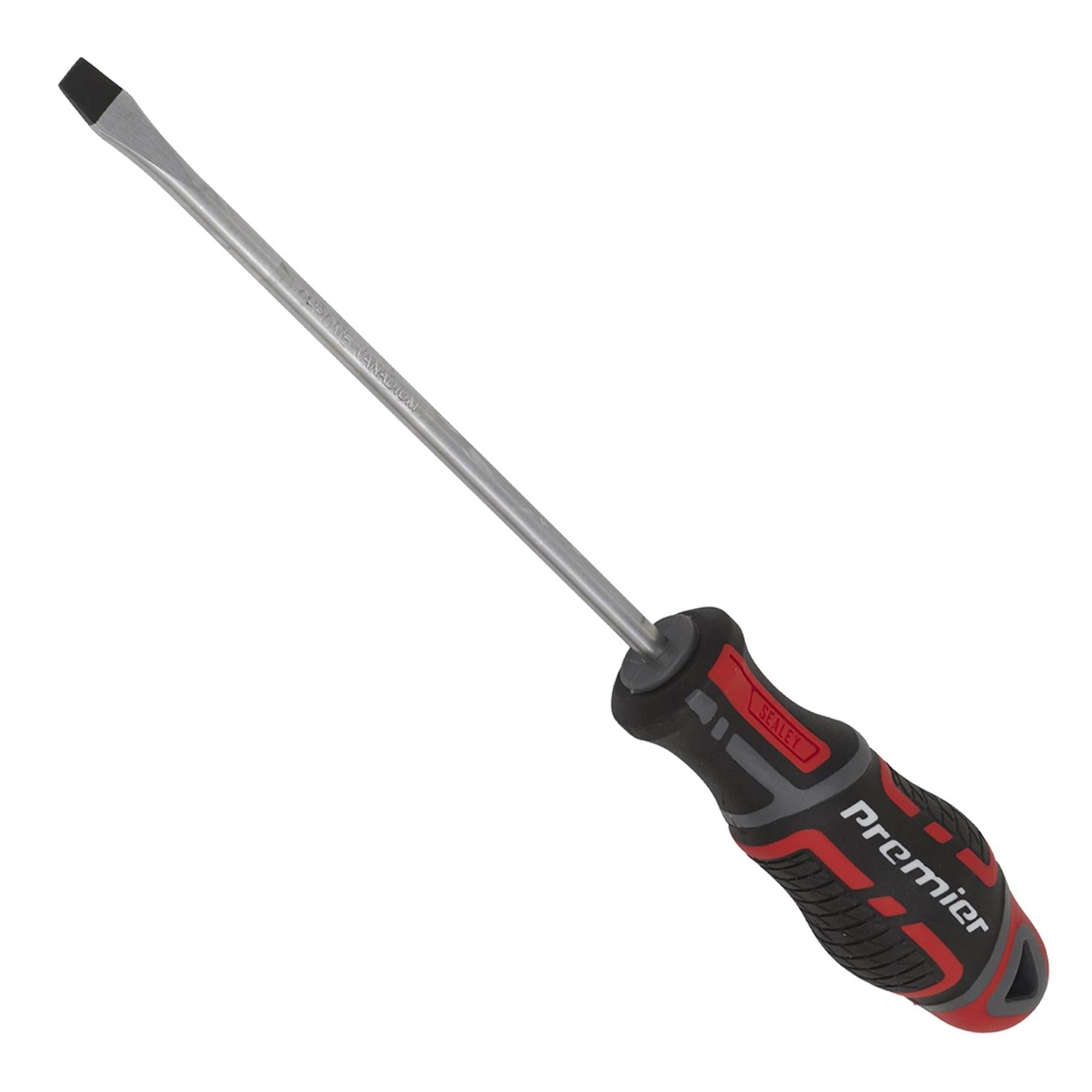 Sealey Screwdriver Slotted 5 x 125mm Flat Soft Grip Handle Magnetic GripMAX