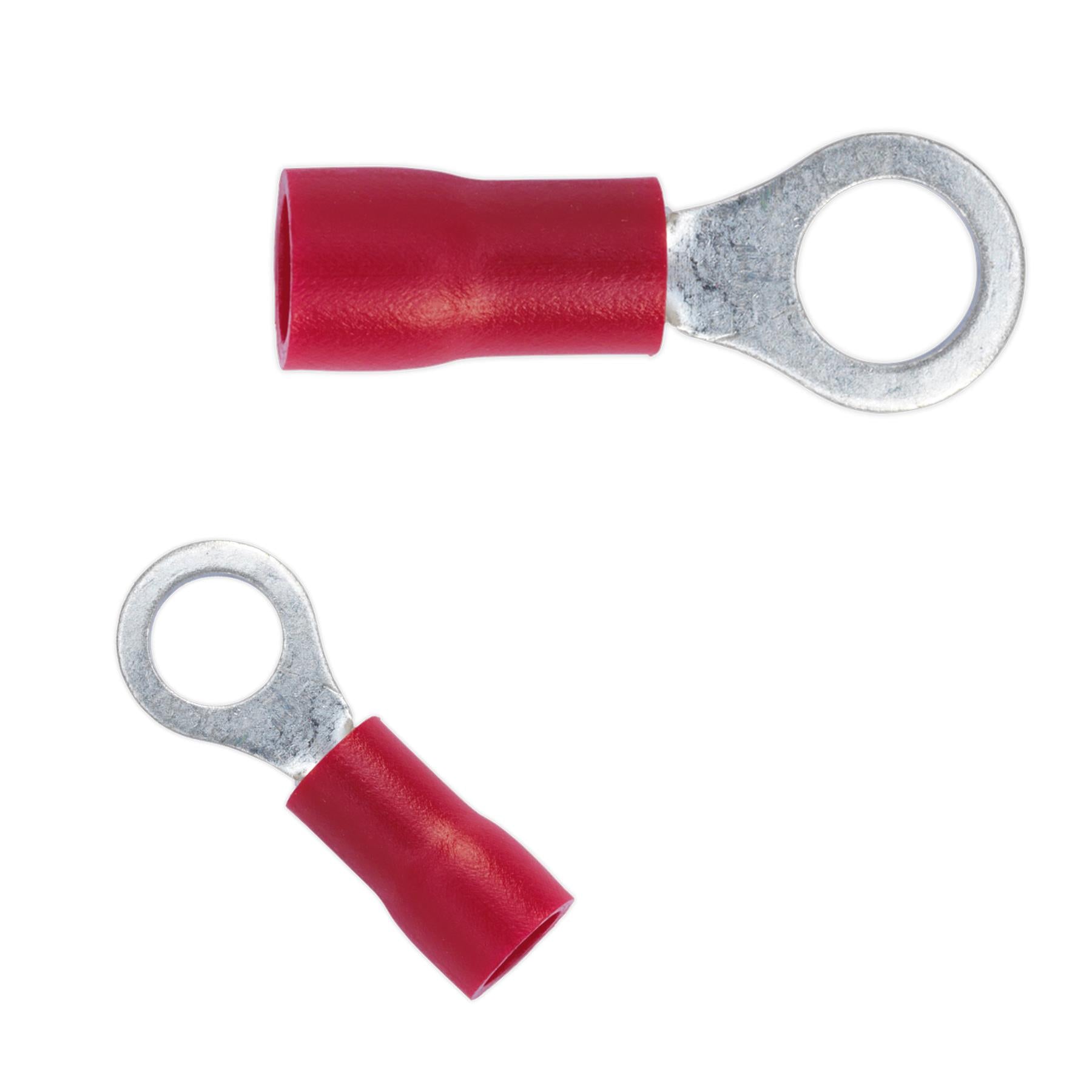 Sealey Easy-Entry Ring Terminal Ø5.3mm (2BA) Red Pack of 100
