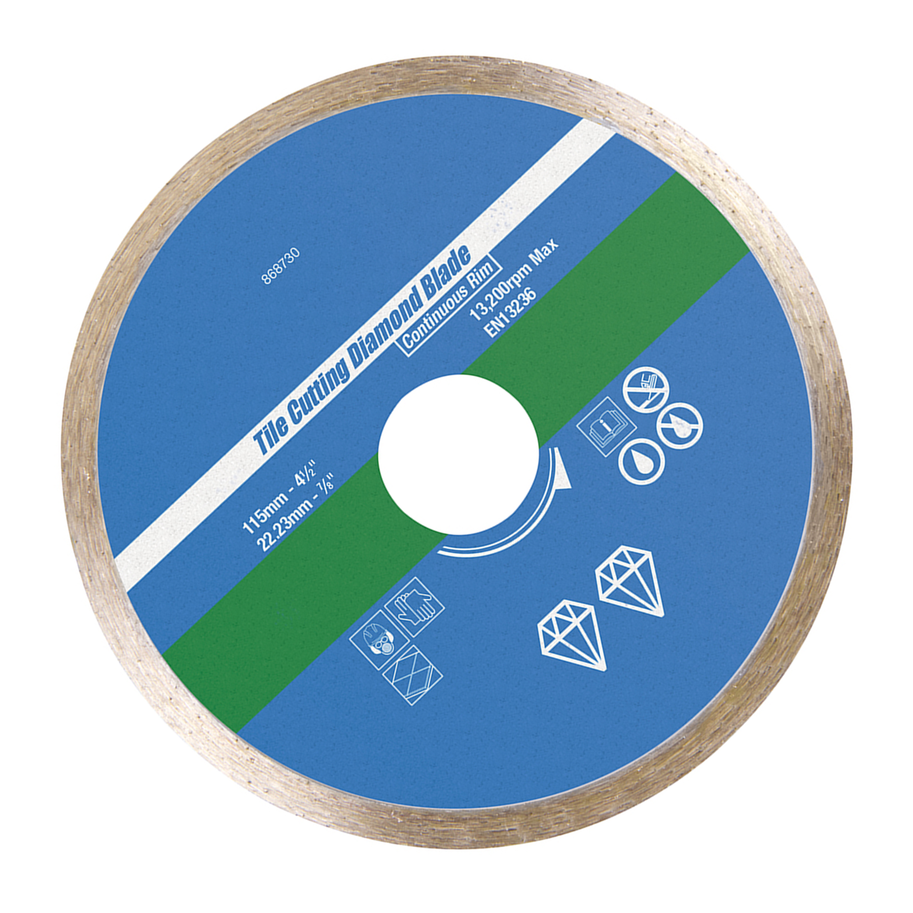 Tile Cutting Diamond Disc 115mm X 22.2mm Continuous Rim Blade Brand New