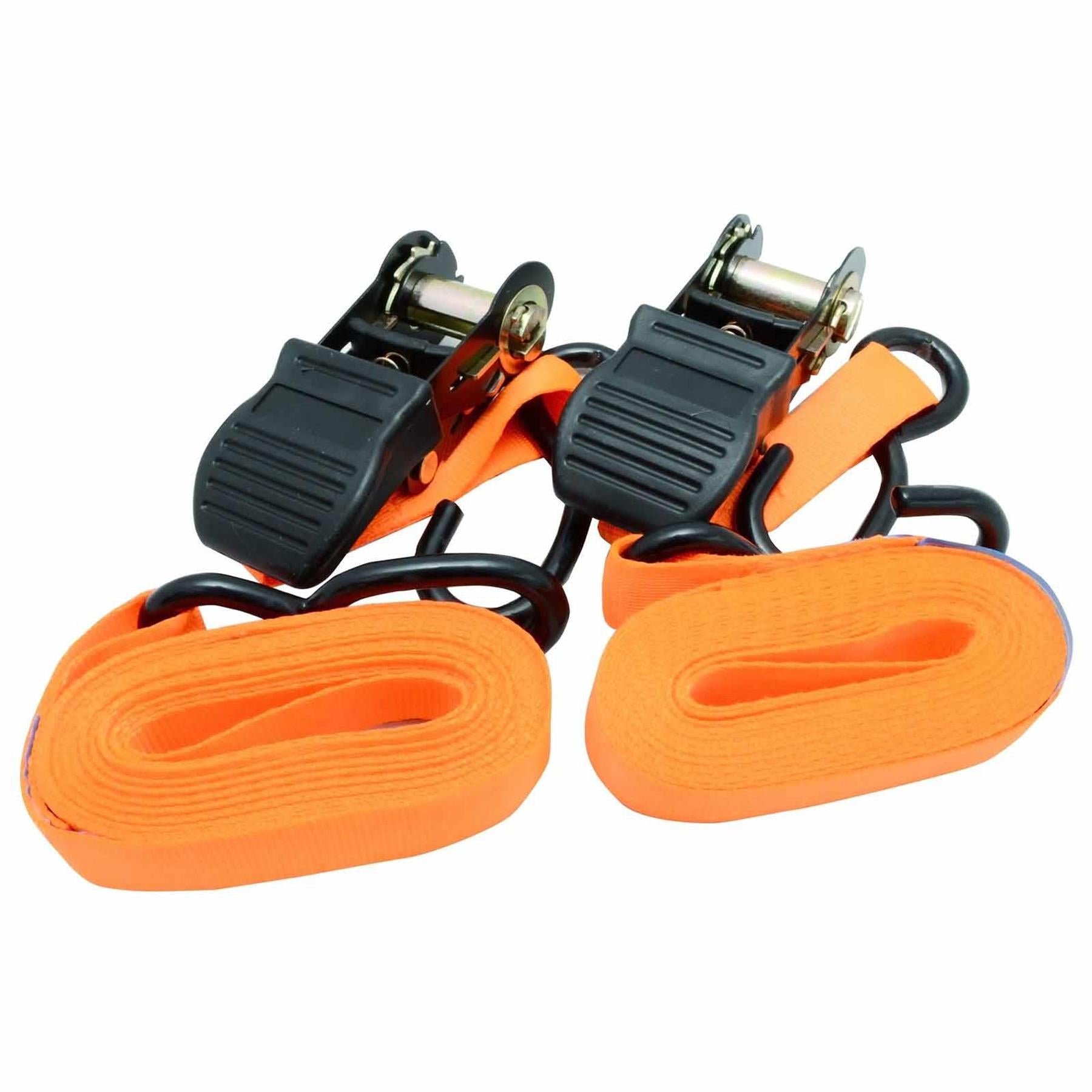 2 x Heavy Duty Ratchet Tie Down Straps 25mm 4.5 Meter Lashing Cargo Luggage