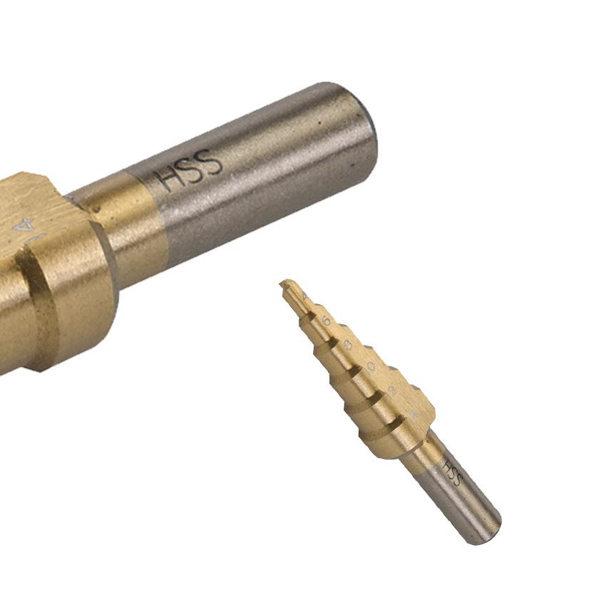 Titanium-Plated Hss Step Drill Bit 4mm - 14mm - DIY Tools Self-Starting New