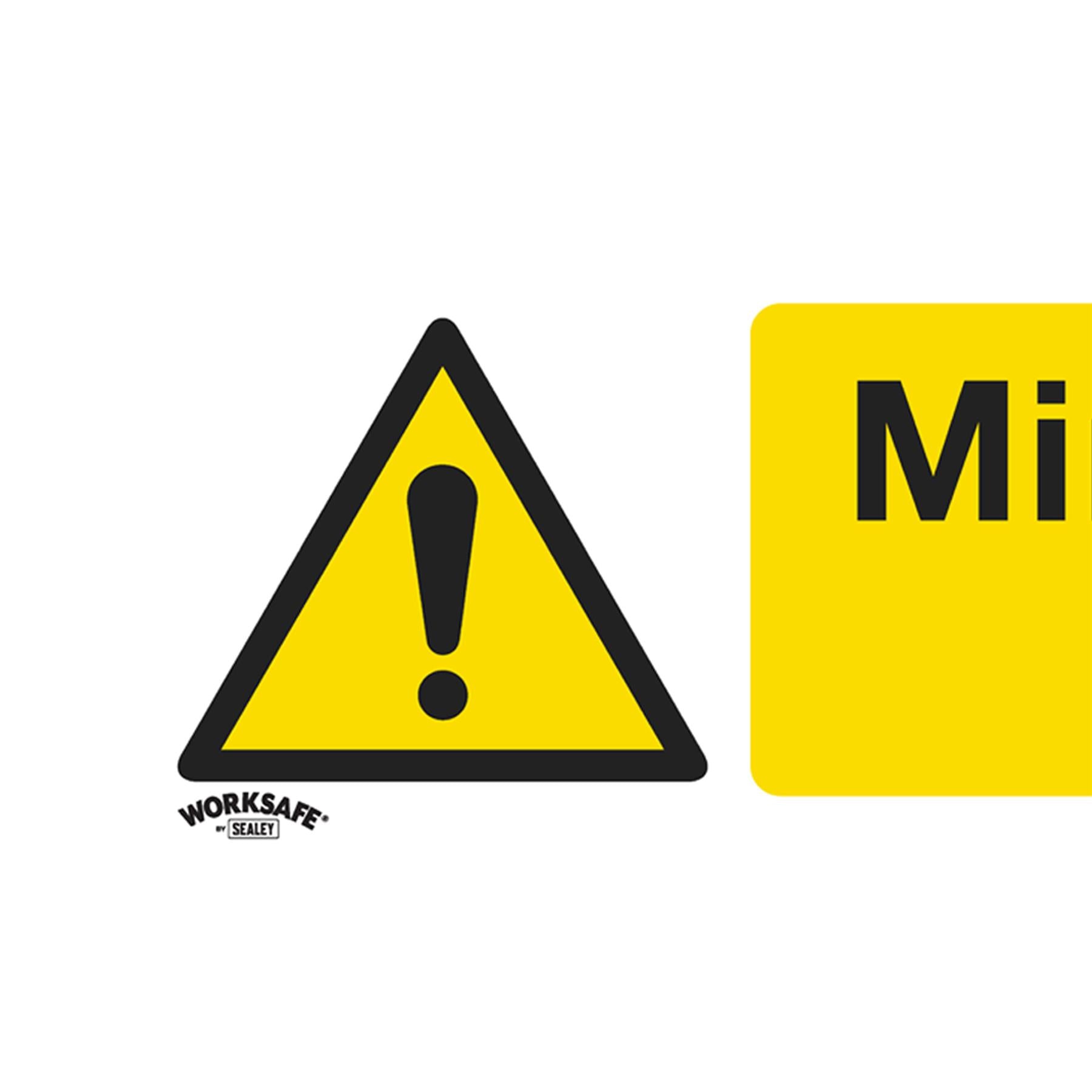 Sealey Safety Sign - Mind Your Head - Self-Adhes. - Pack of 10