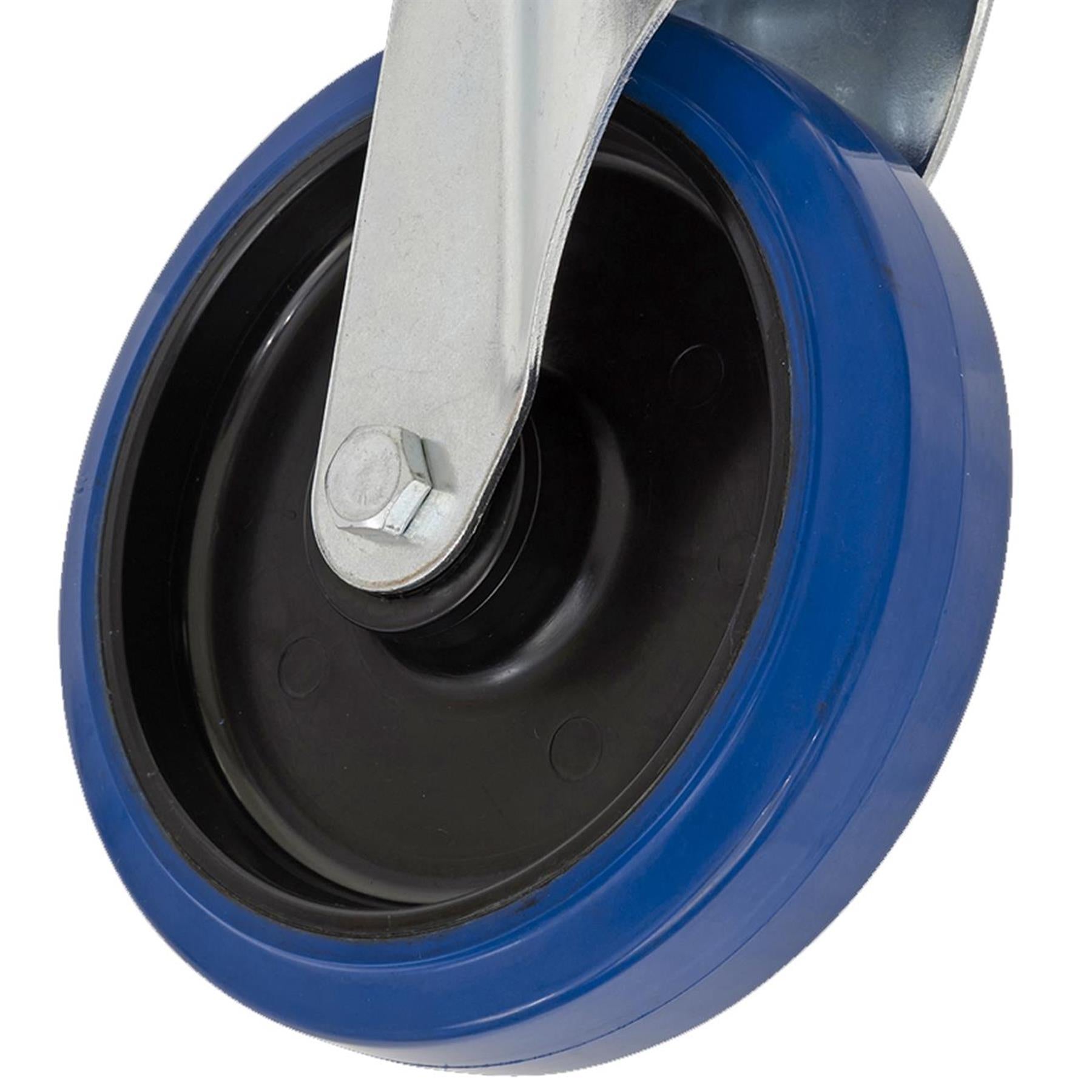 Sealey Heavy-Duty Blue Elastic Rubber Swivel Castor Wheel 125mm