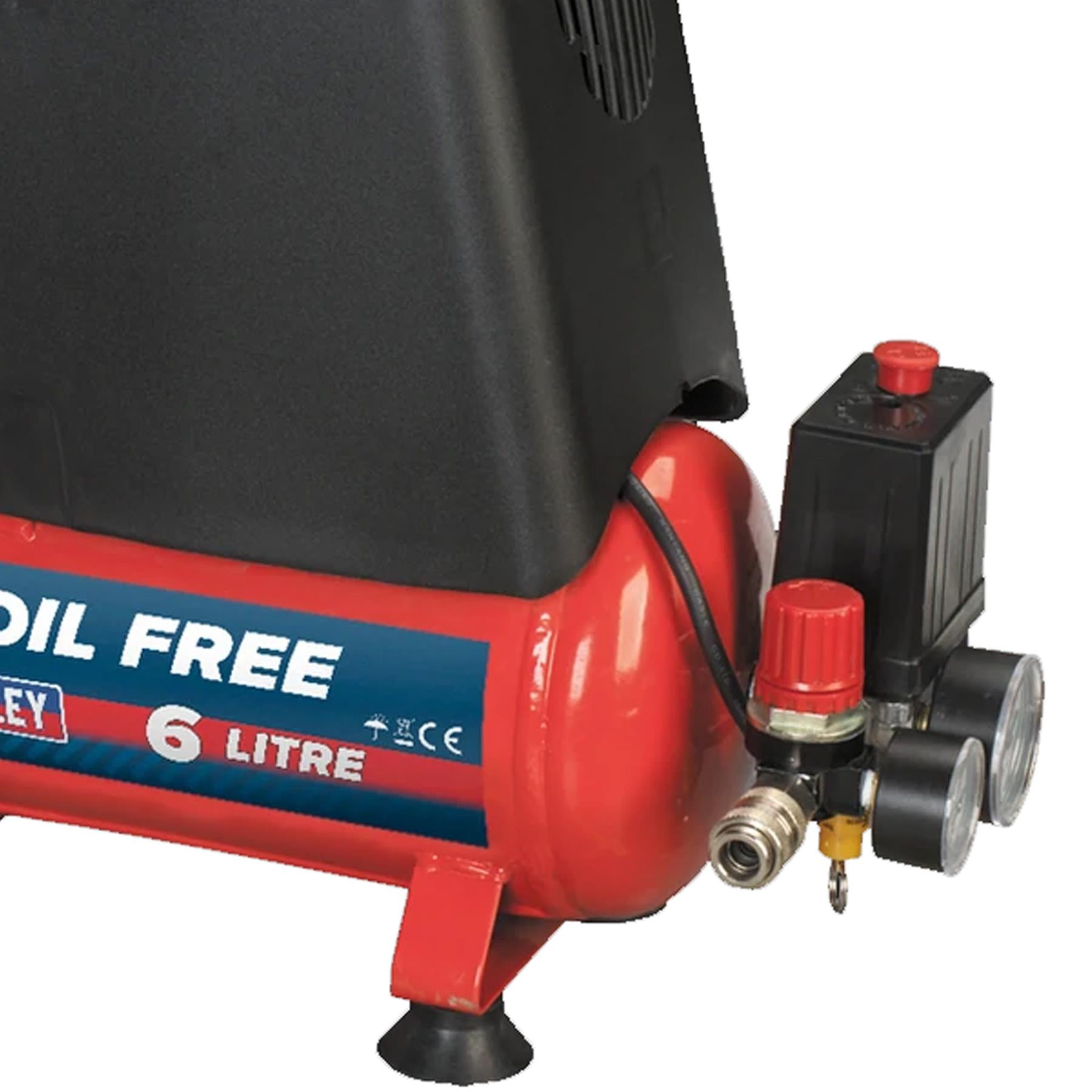 Sealey Air Compressor 6L Belt Drive 1.5hp Oil Free