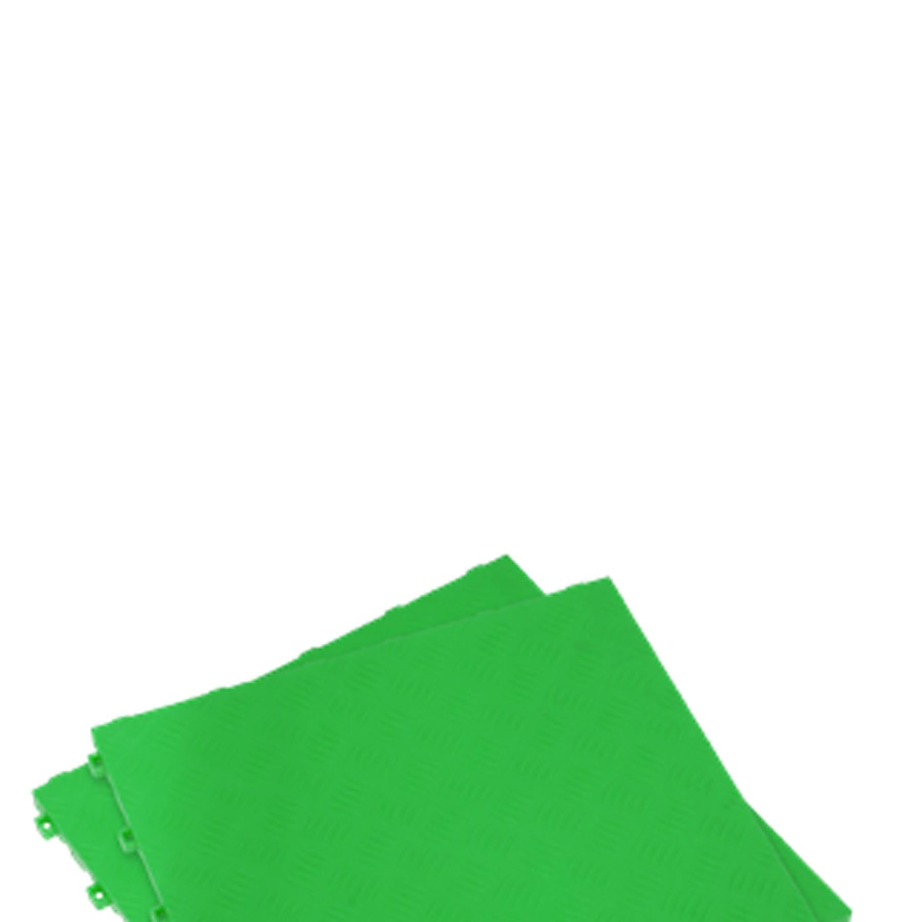 Sealey Polypropylene Floor Tile-Green Treadplate 400x400mm Pk of 9