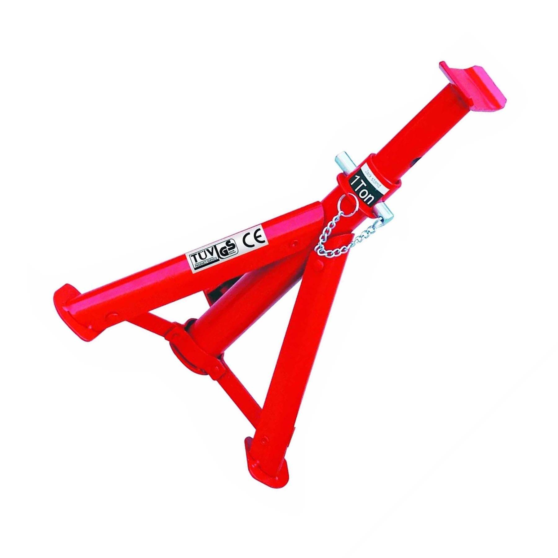 Heavy Duty Hilka 2 Ton Tonne Folding Axle Stand Stands Jack In Red Pair 82420040