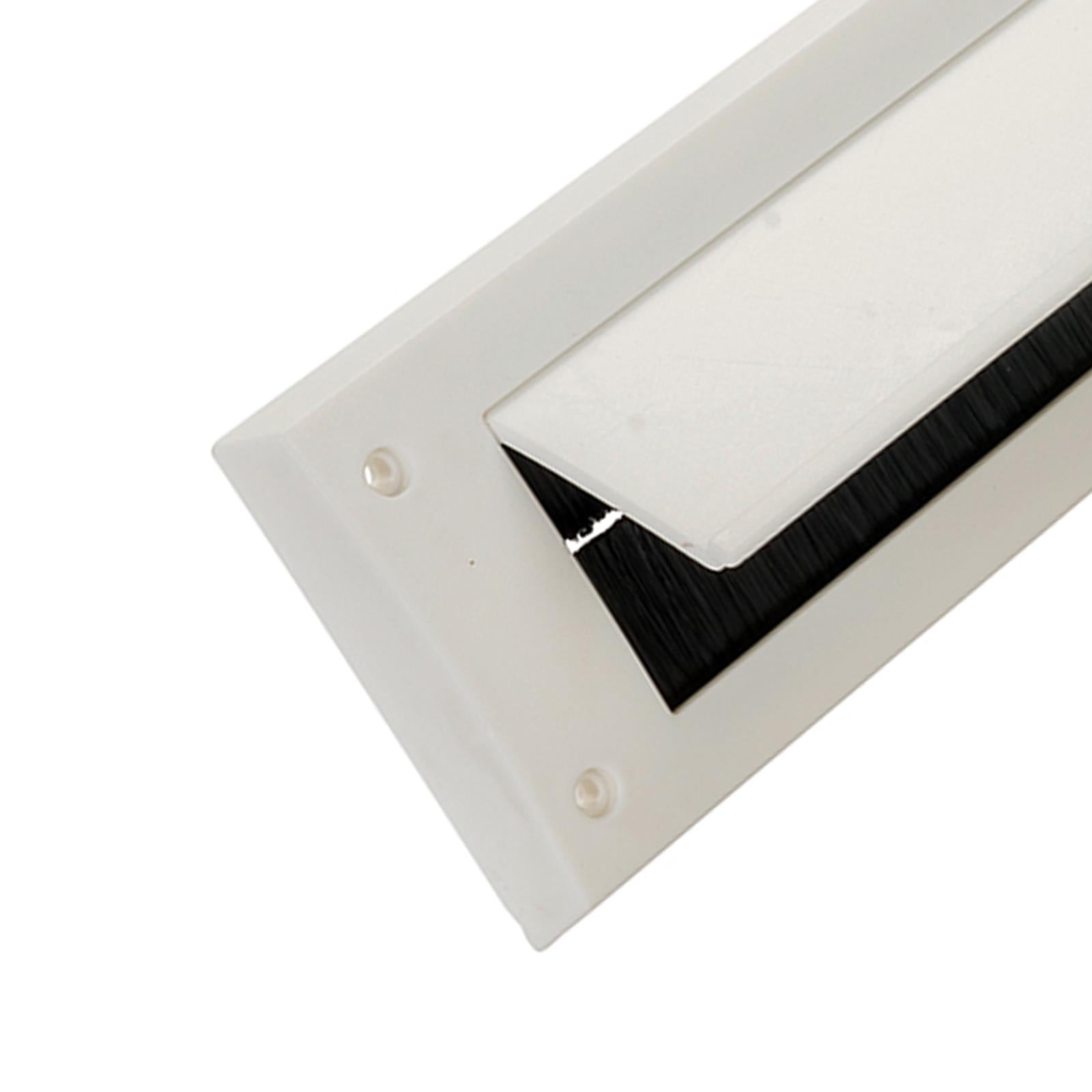 Letterbox Draught Seal With Flap - 338 X 78mm White Prevents Draughts & Dust