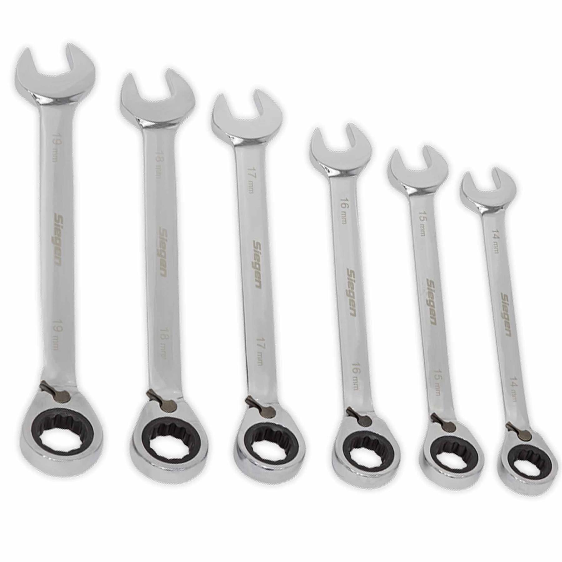 Sealey Reversible Ratchet Combination Spanner Set 12pc Metric