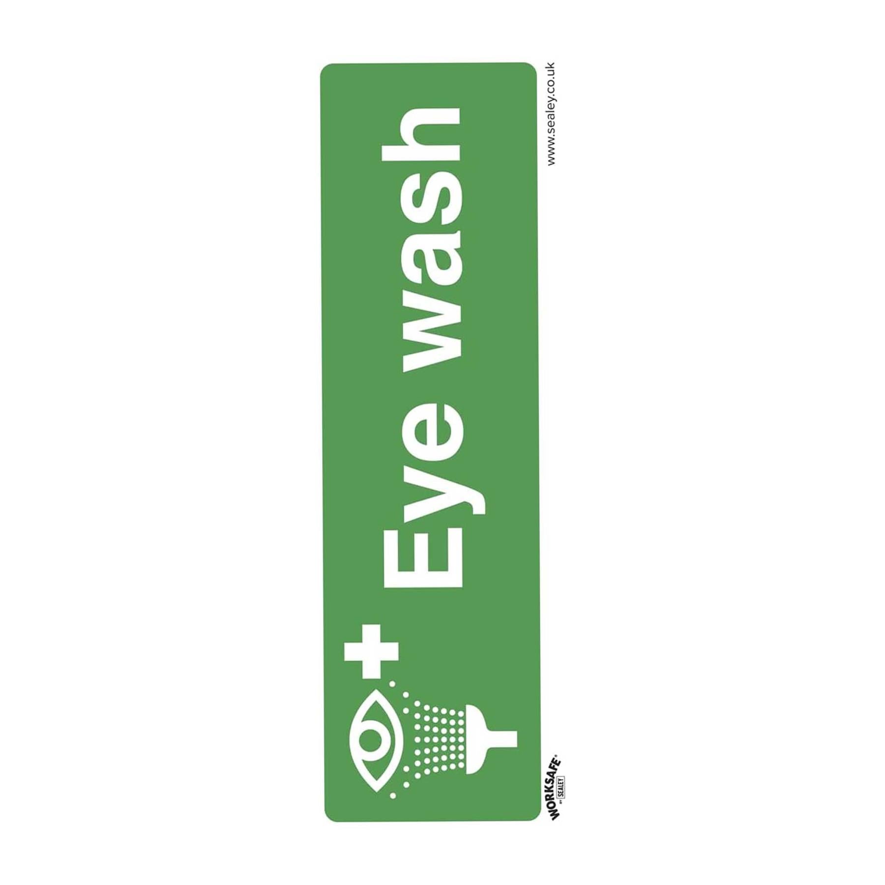 Sealey Safe Conditions Safety Sign - Eye Wash - Self-Adhesive Vinyl - Pack of 10