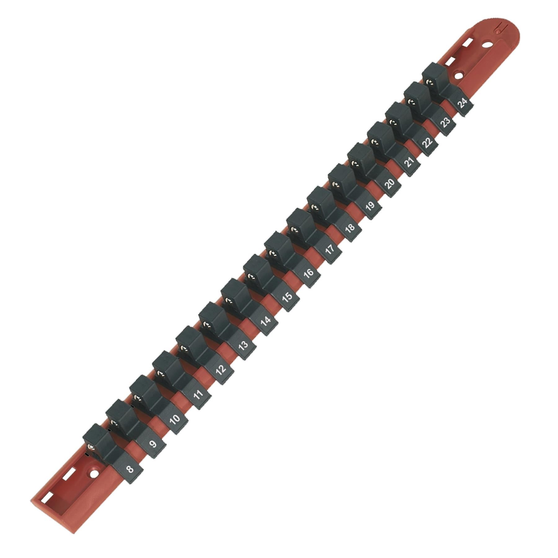Sealey Socket Retaining Rail with 17 Clips 1/2"Sq Drive