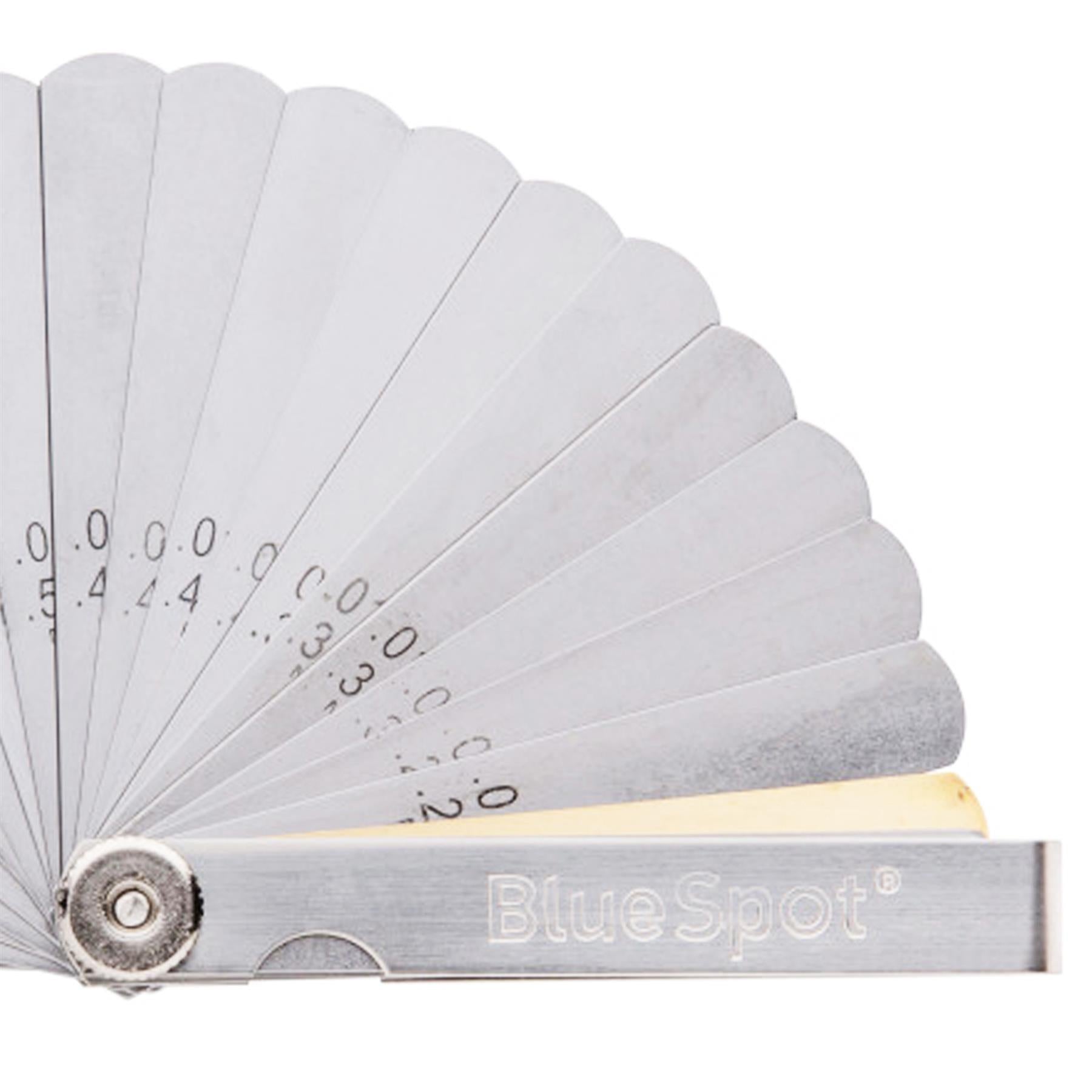 BlueSpot 32 Blade Leaf Feeler Gauge Metric Imperial Includes Brass Blade