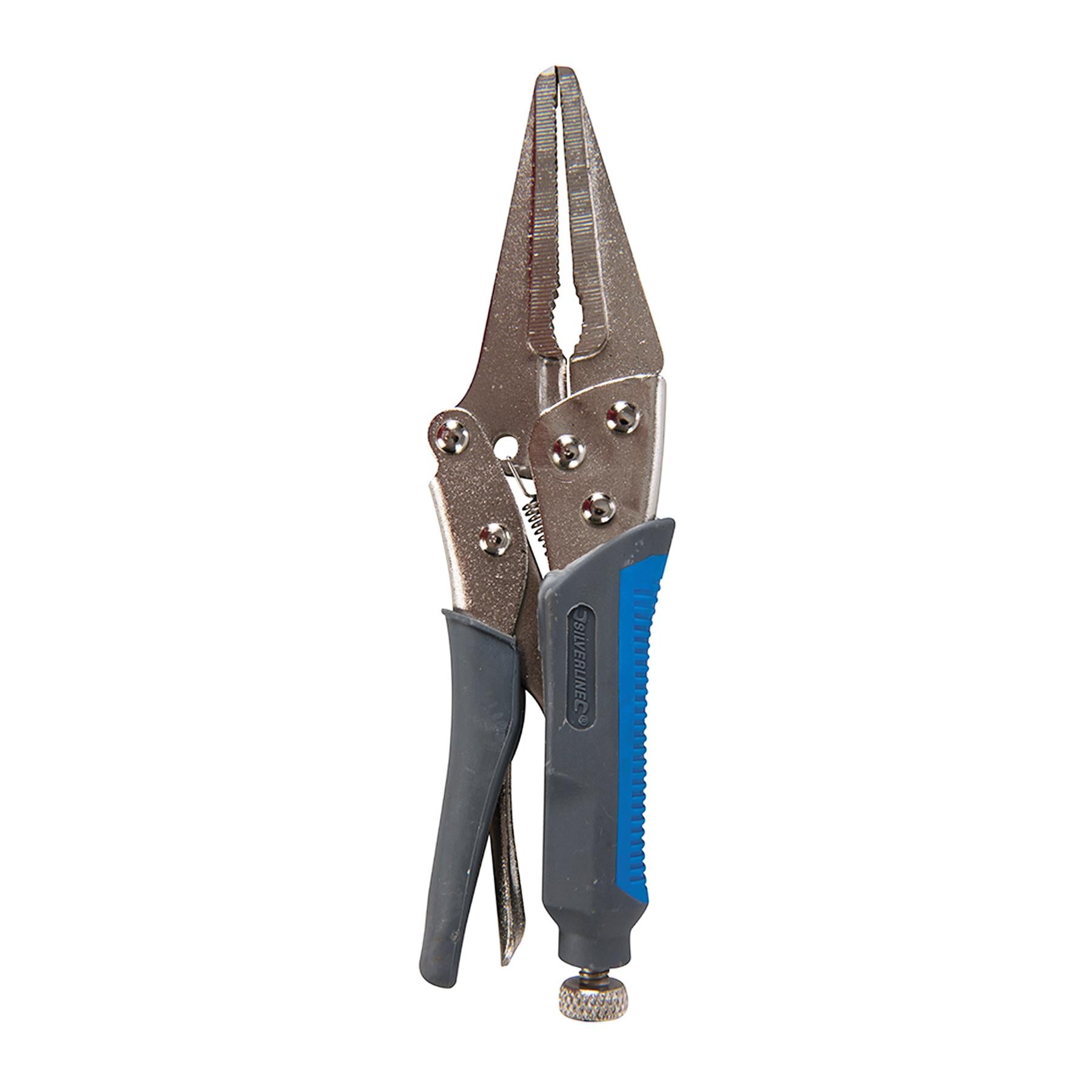 Self Locking Soft-Grip Long Nose Pliers - 165mm Chrome Vanadium Jaws Adjustable