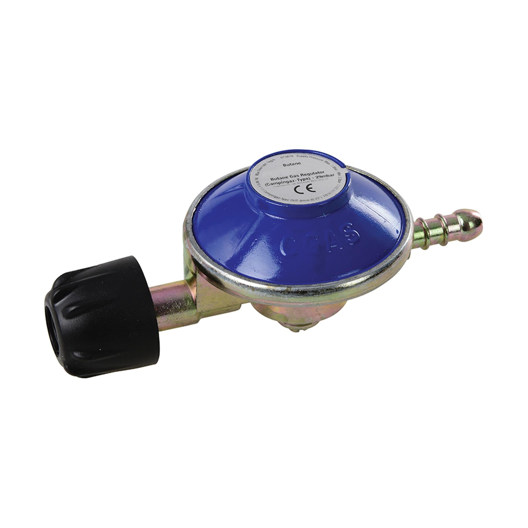 Butane Gas Regulator (Campingaz-Type) 29Mbar Nozzle For Standard 8mm Gas Hose