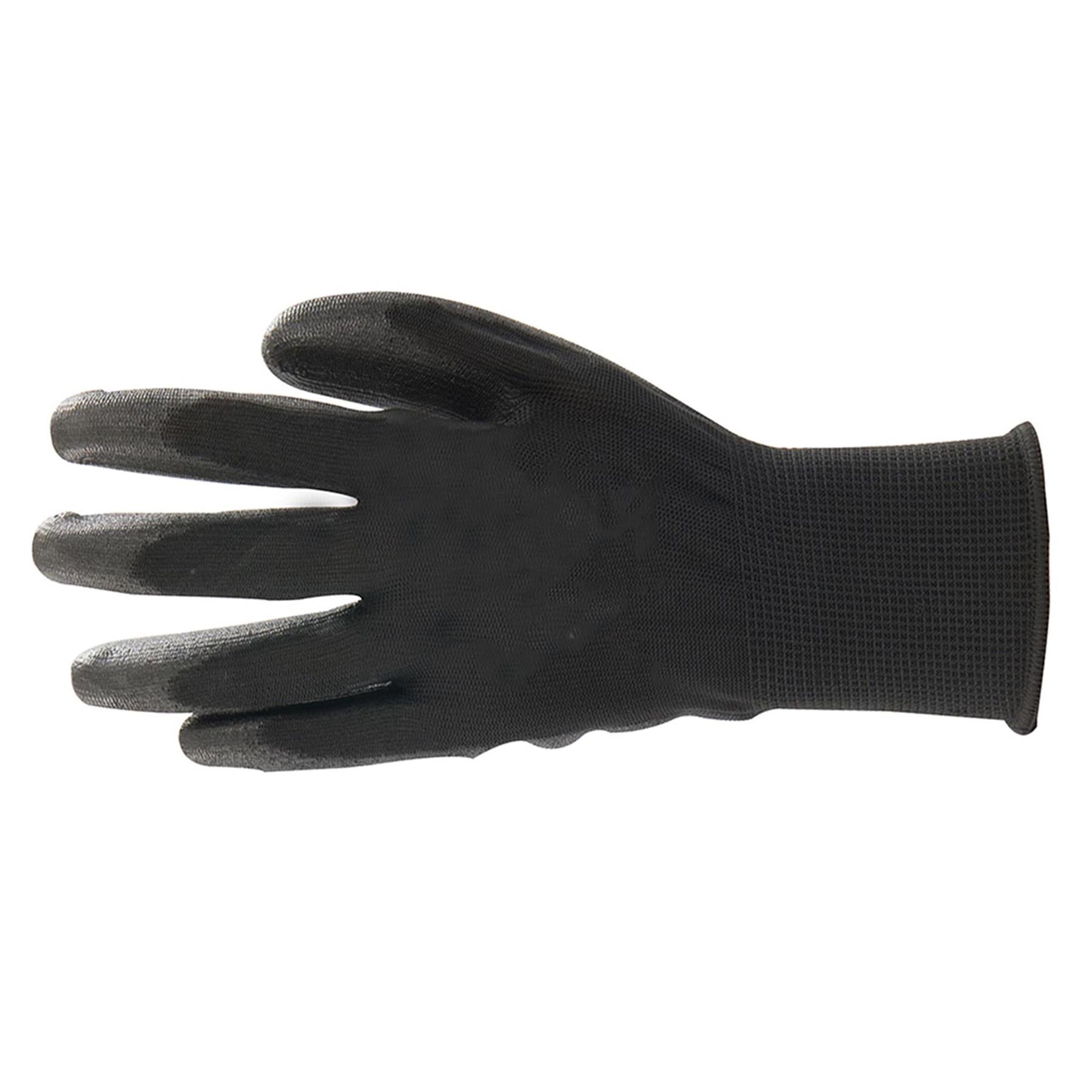 PU Palm Coated Work Wear Gardening Black Safety Gloves M 9