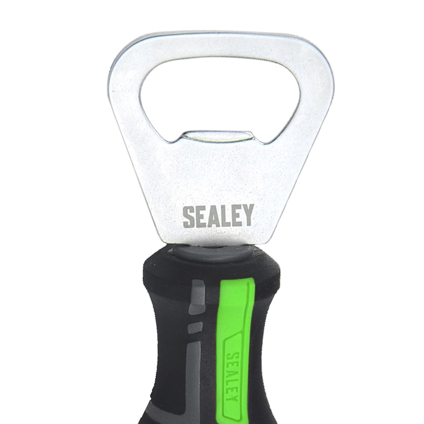 Sealey Bottle Opener Whine Beer Drinks Opener Soft Grip Handle Green GripMAX