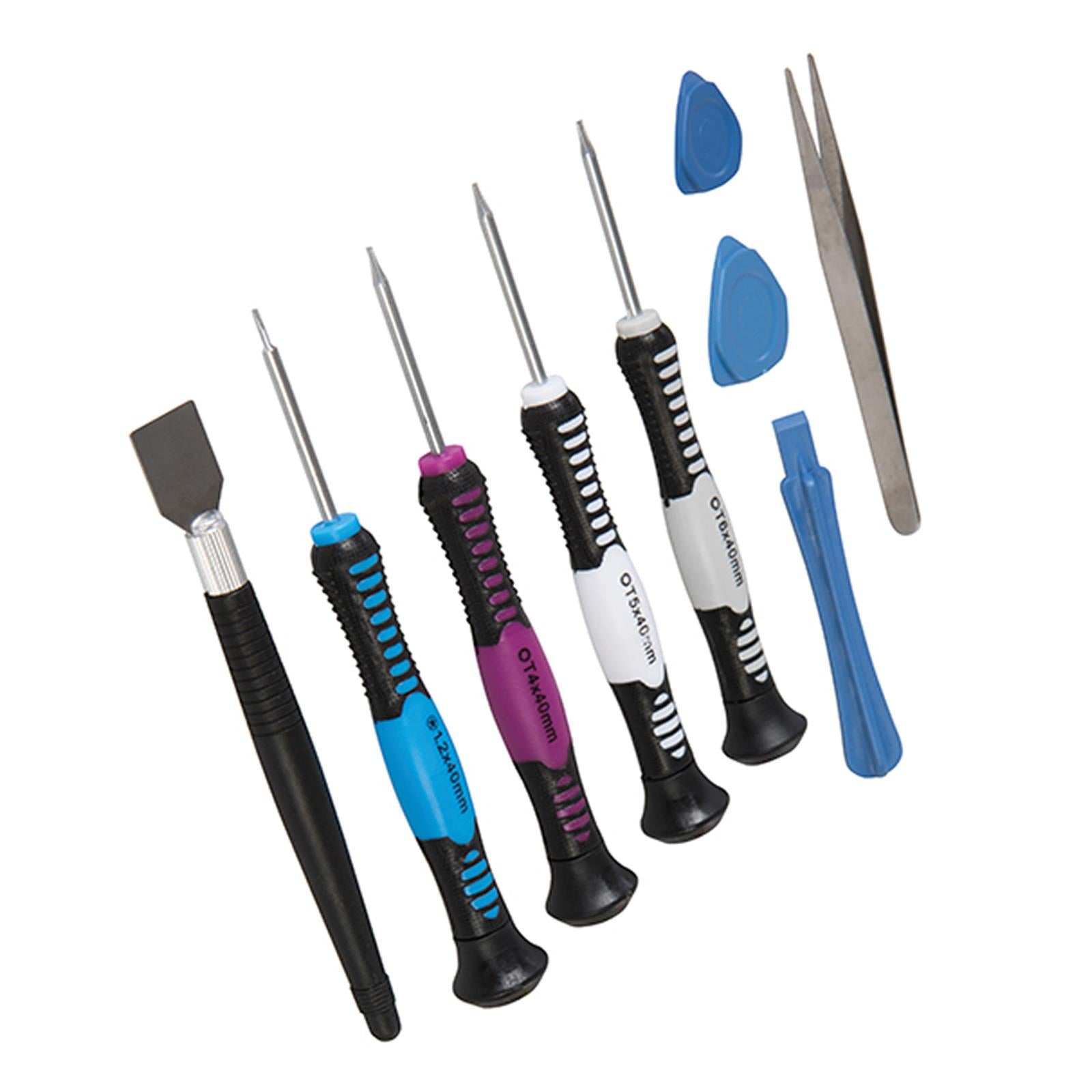 Precision Phone Repair Kit 16Pc Steel Tool Set With Soft Grip Plastic Handles