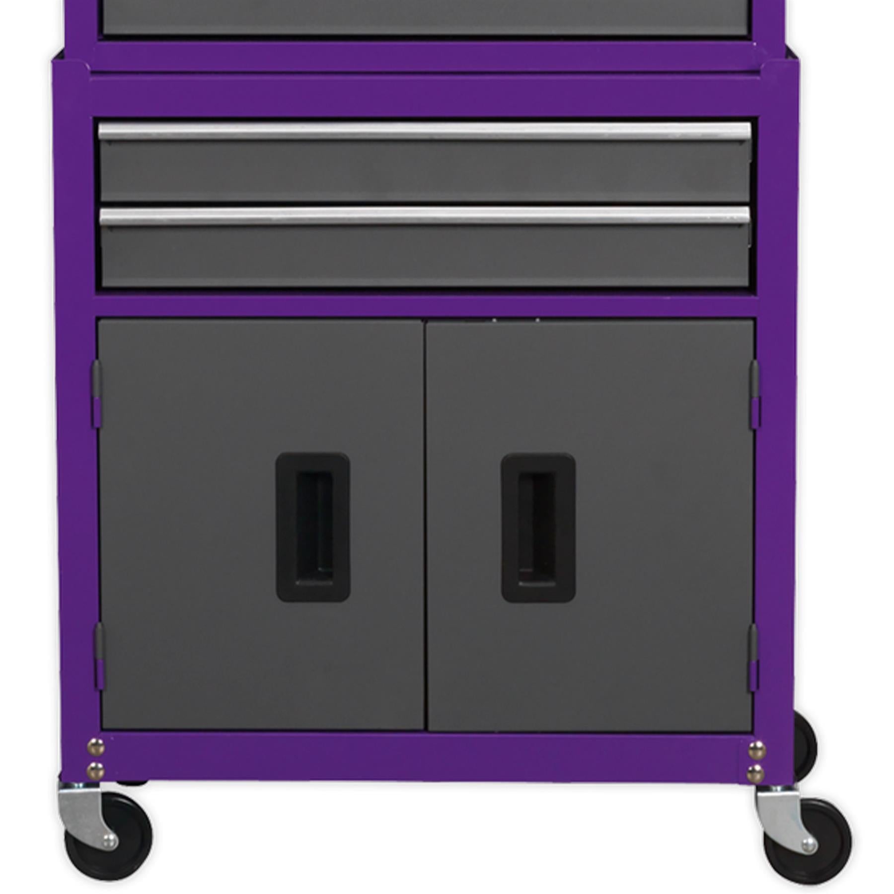 Sealey Topchest & Rollcab Combo 6 Drawer - Purple/Grey