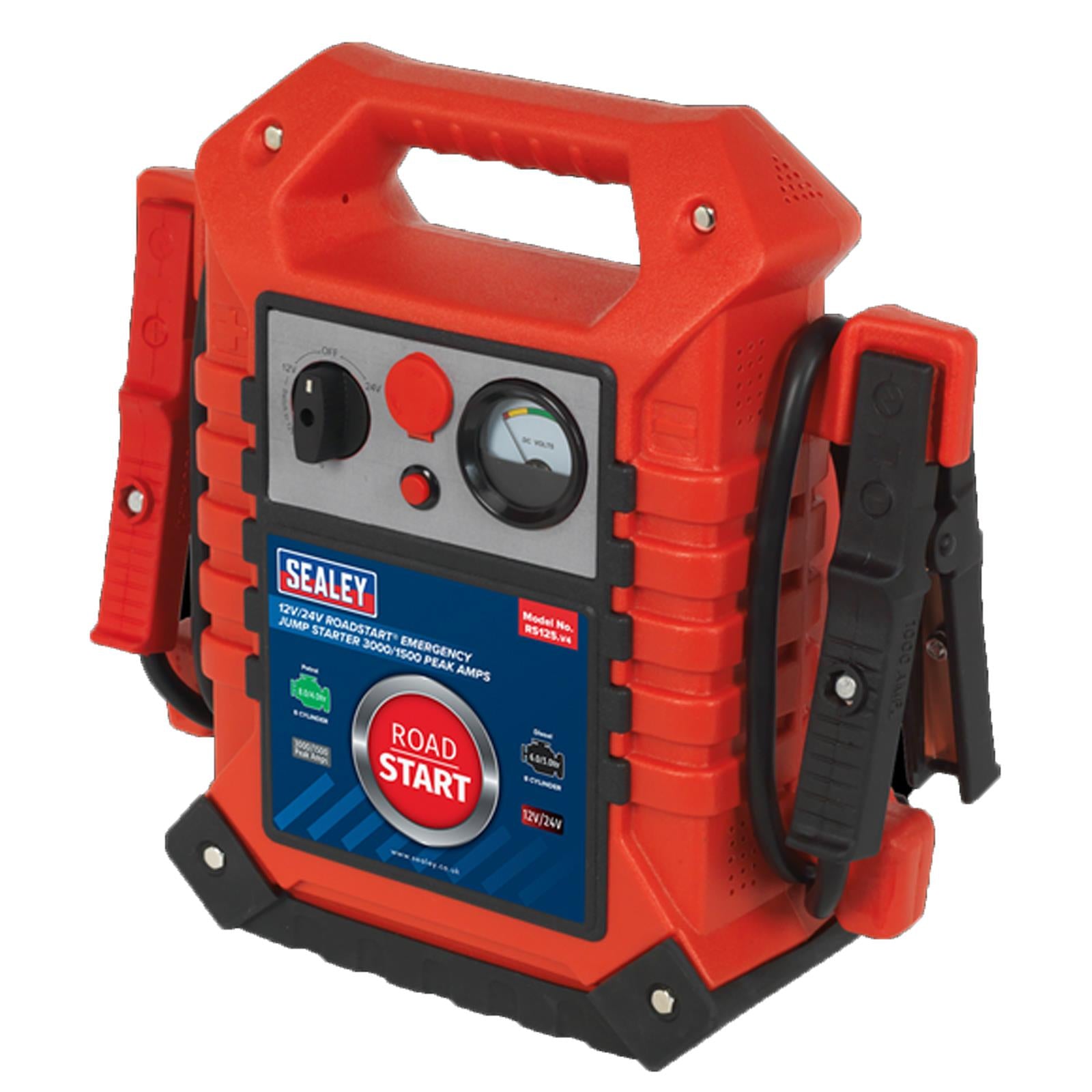 Sealey RS125 RoadStart Emergency Jump Starter 12/24V 3000/1500 Peak Amps