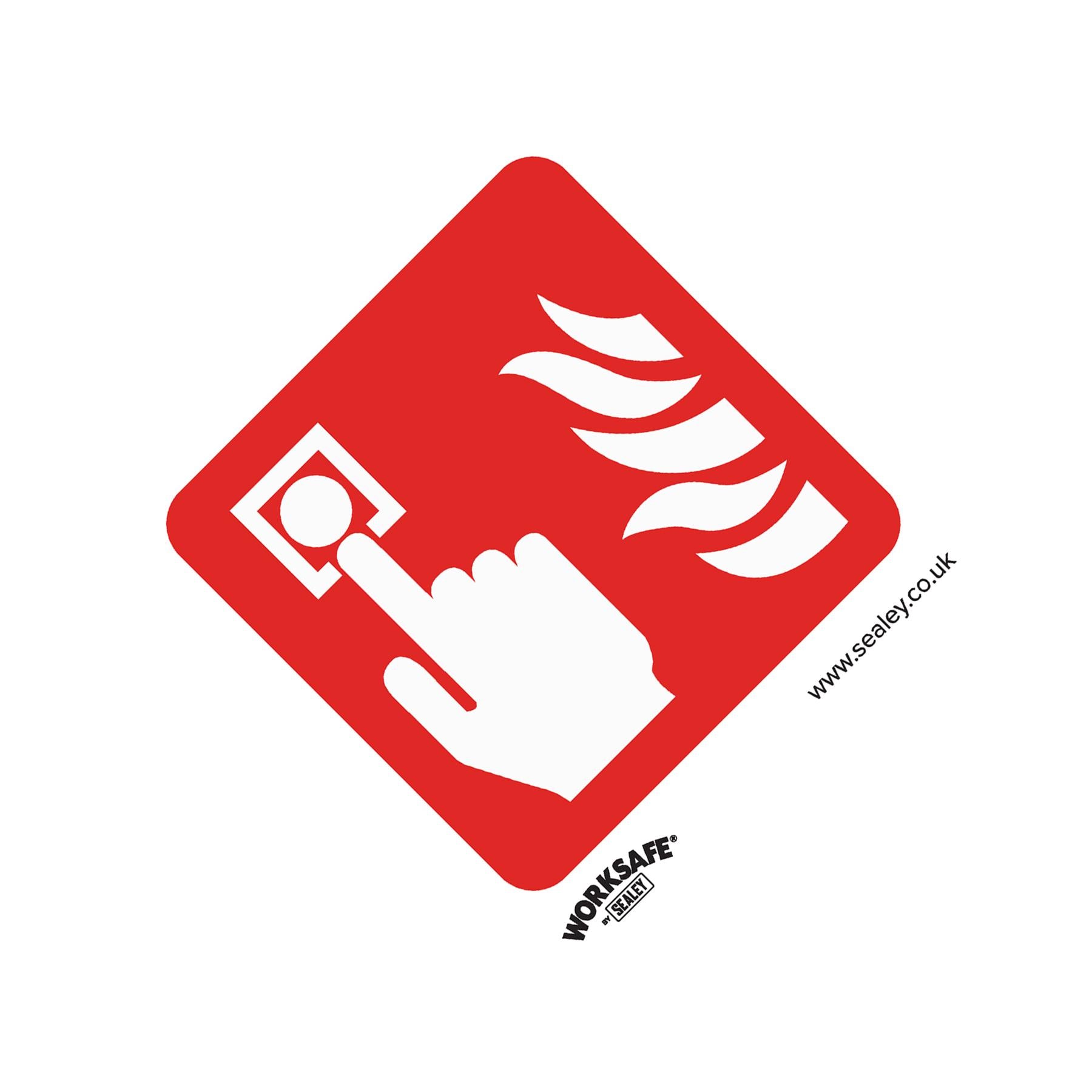 Sealey Safety Sign - Fire Alarm Symbol - Self-Adhes. - Pack of 10
