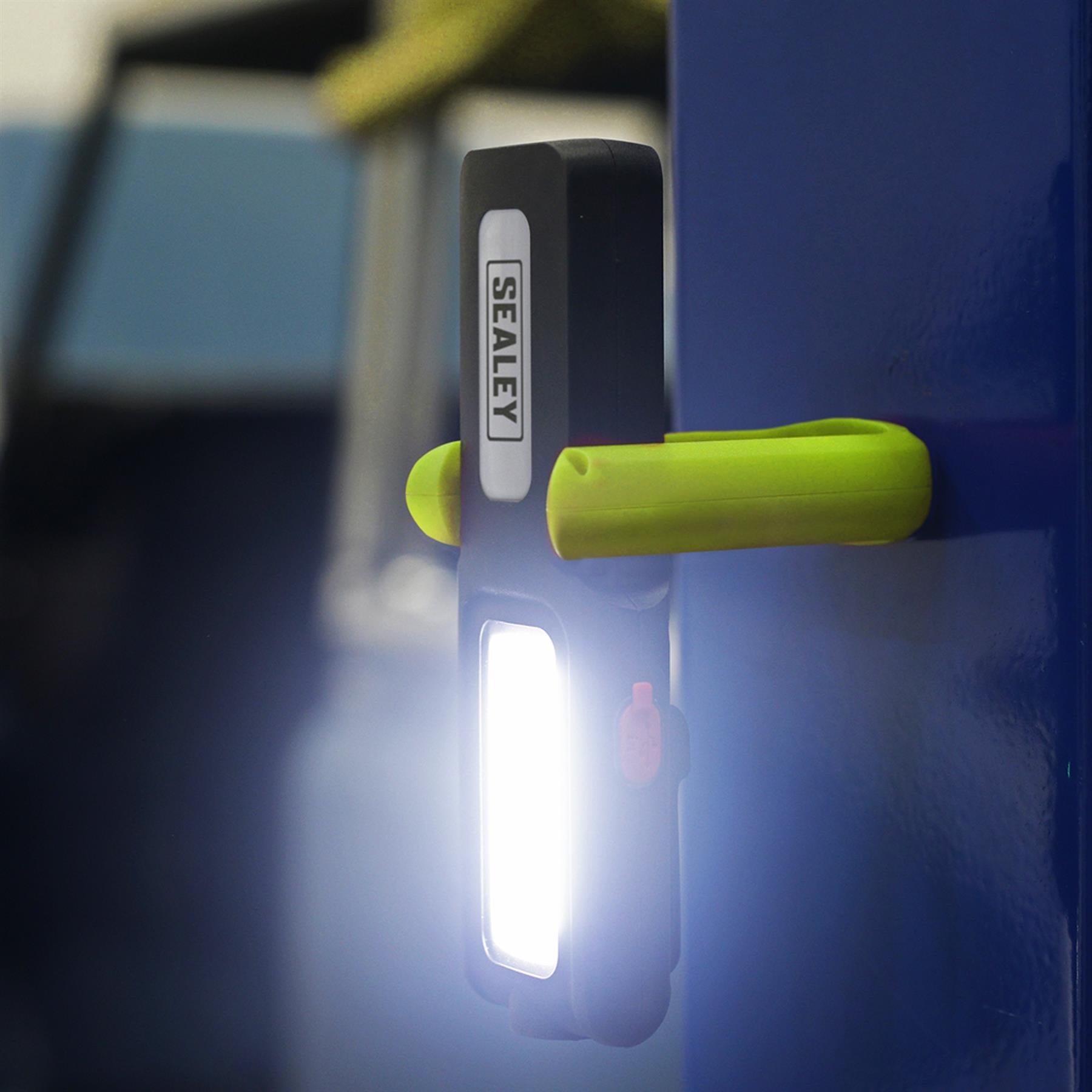 Sealey R/Charge Inspection Light 5W COB & 3W LED & Power Bank-Green