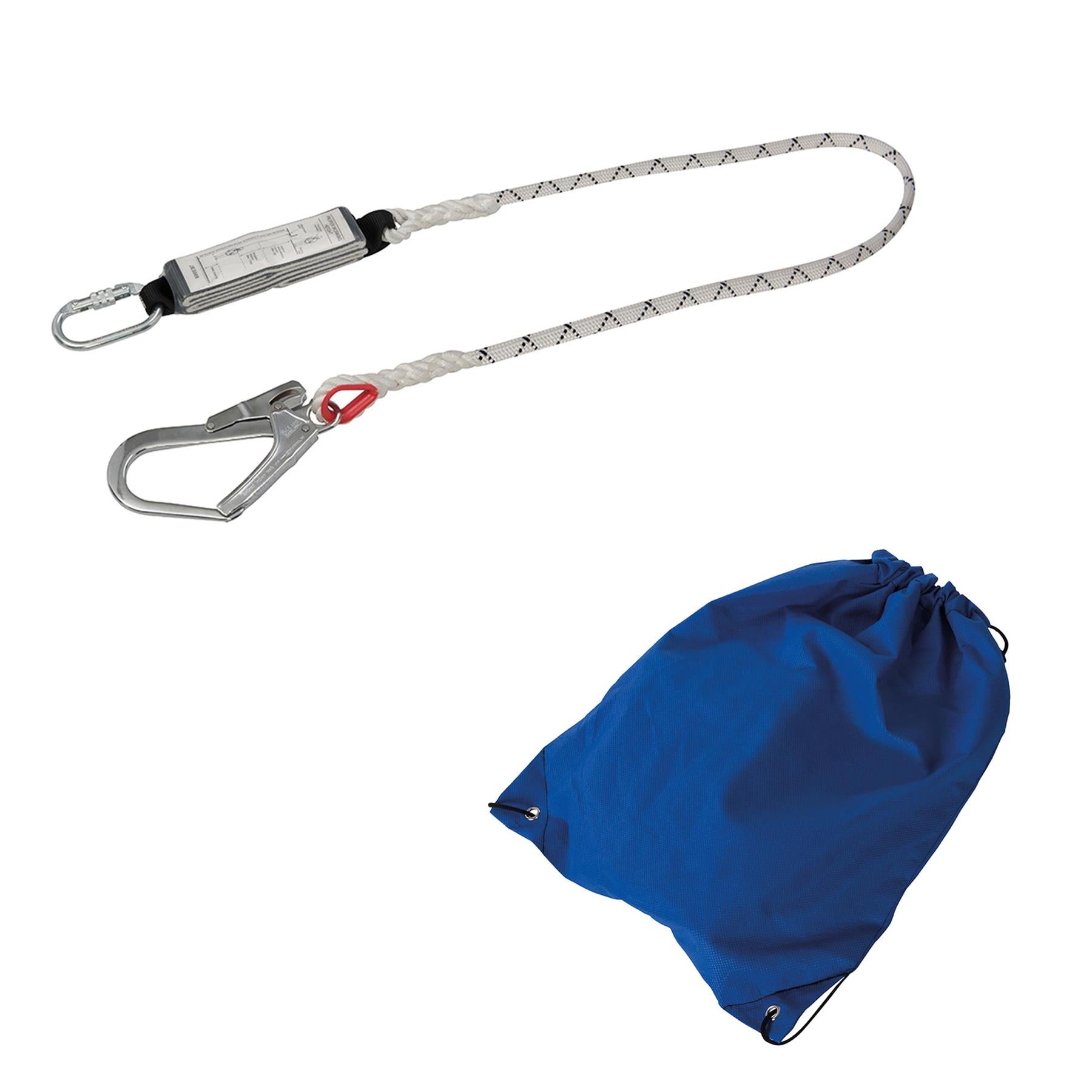 Energy Absorbing Lanyard 1.5M Forged Alloy Steel Hook Karabiner & Polyester Rope