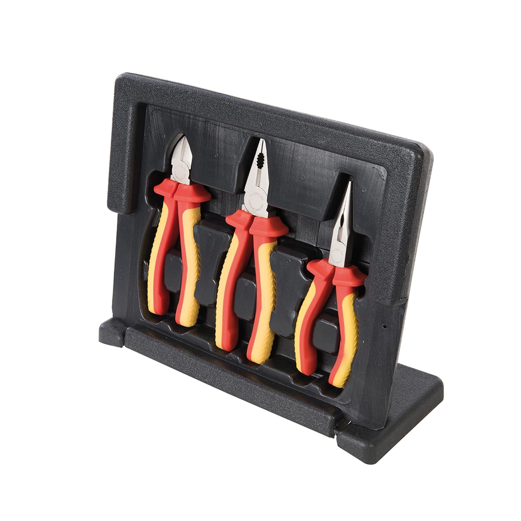 3pc Expert Electrician VDE Plier Set Insulated Long Nose Side Cutter Combination