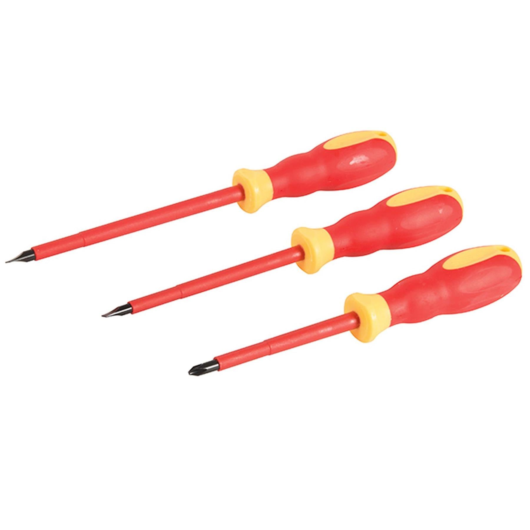 VDE Soft-Grip Electricians Screwdriver Set 7Pc Ergonomic 2Tone Soft Grip Handles