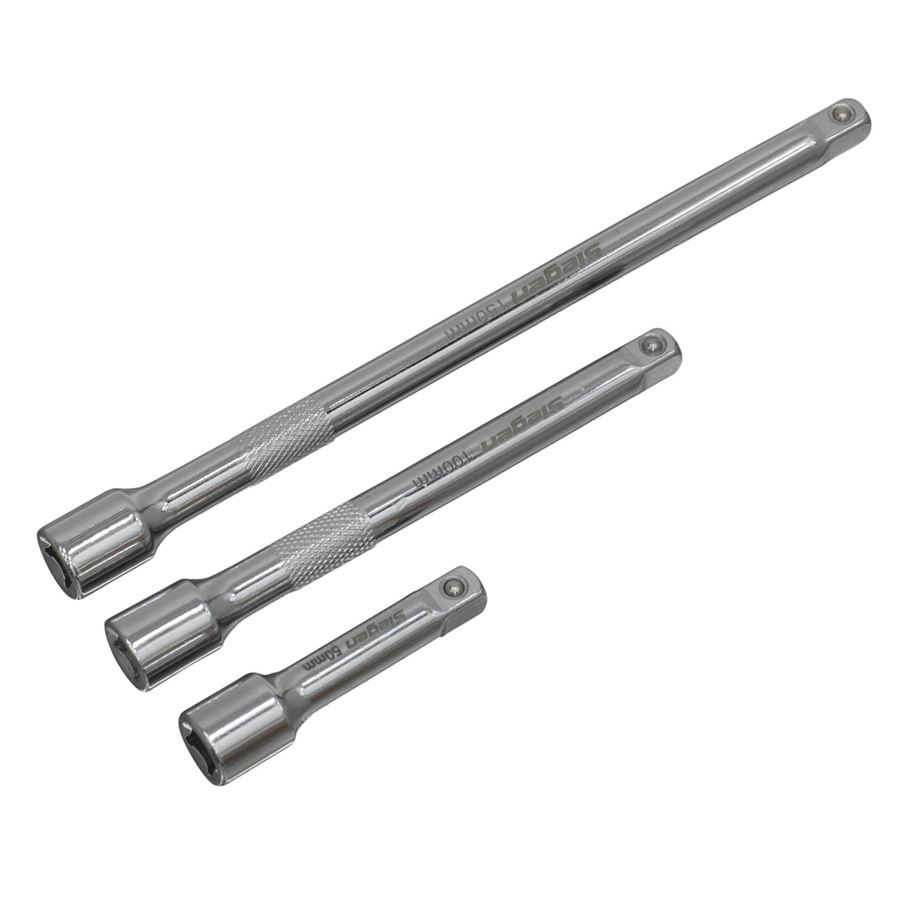 Sealey Extension Bar Set 3pc 1/4"Sq Drive