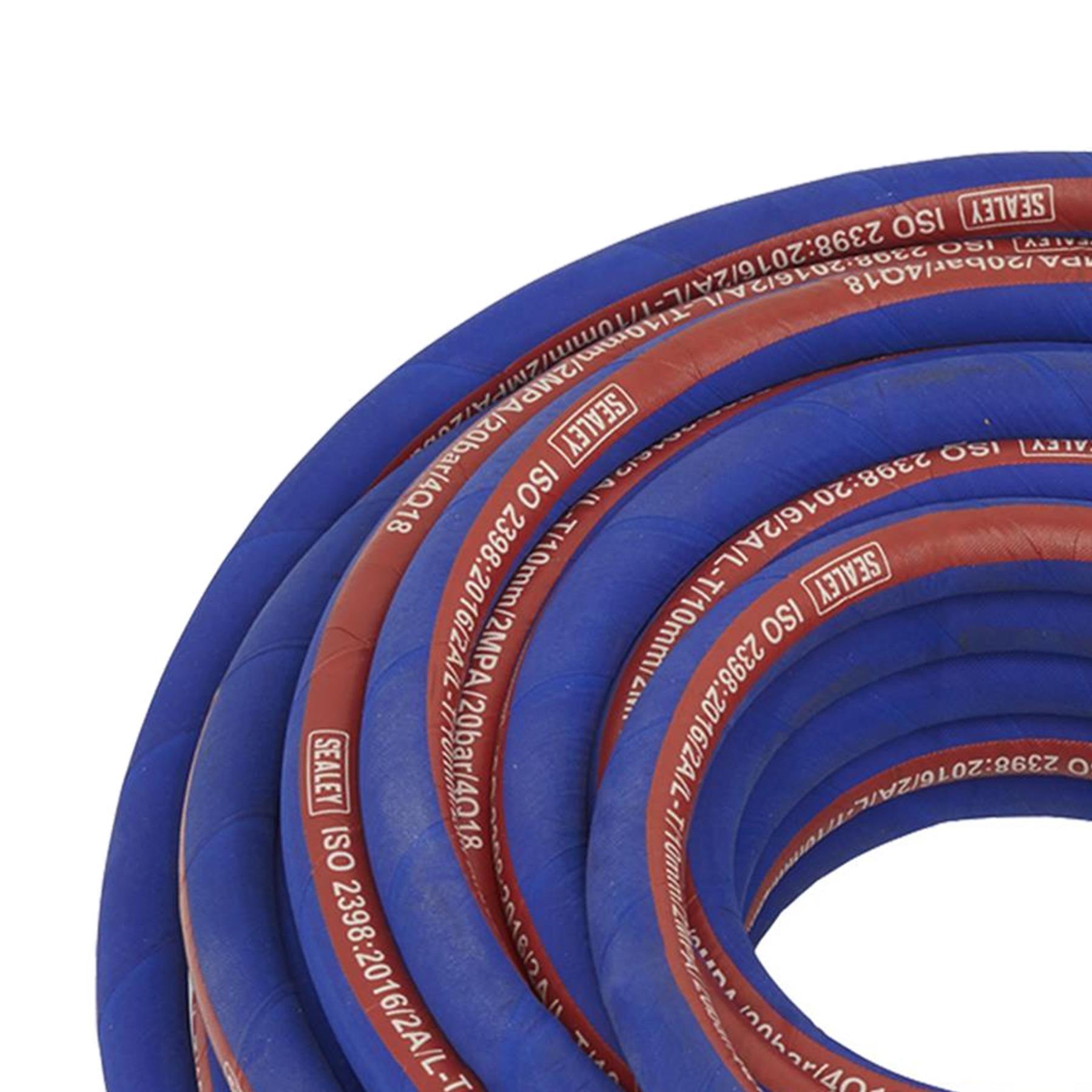 Sealey Extra Heavy Duty Rubber Air Compressor Hose 20m Metre 1/4"BSP 10mm Bore