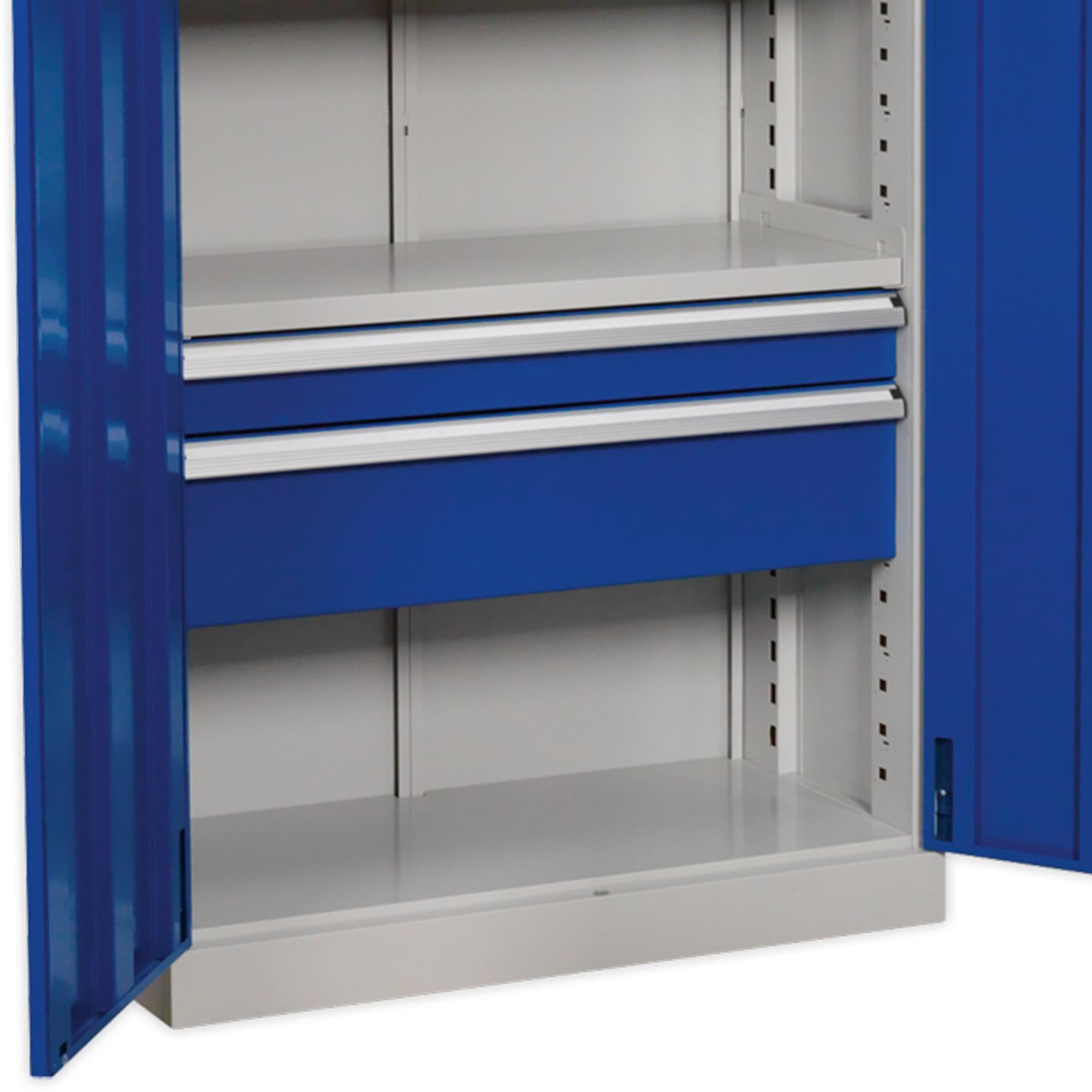 Sealey Industrial Cabinet 2 Drawer 3 Shelf 1800mm
