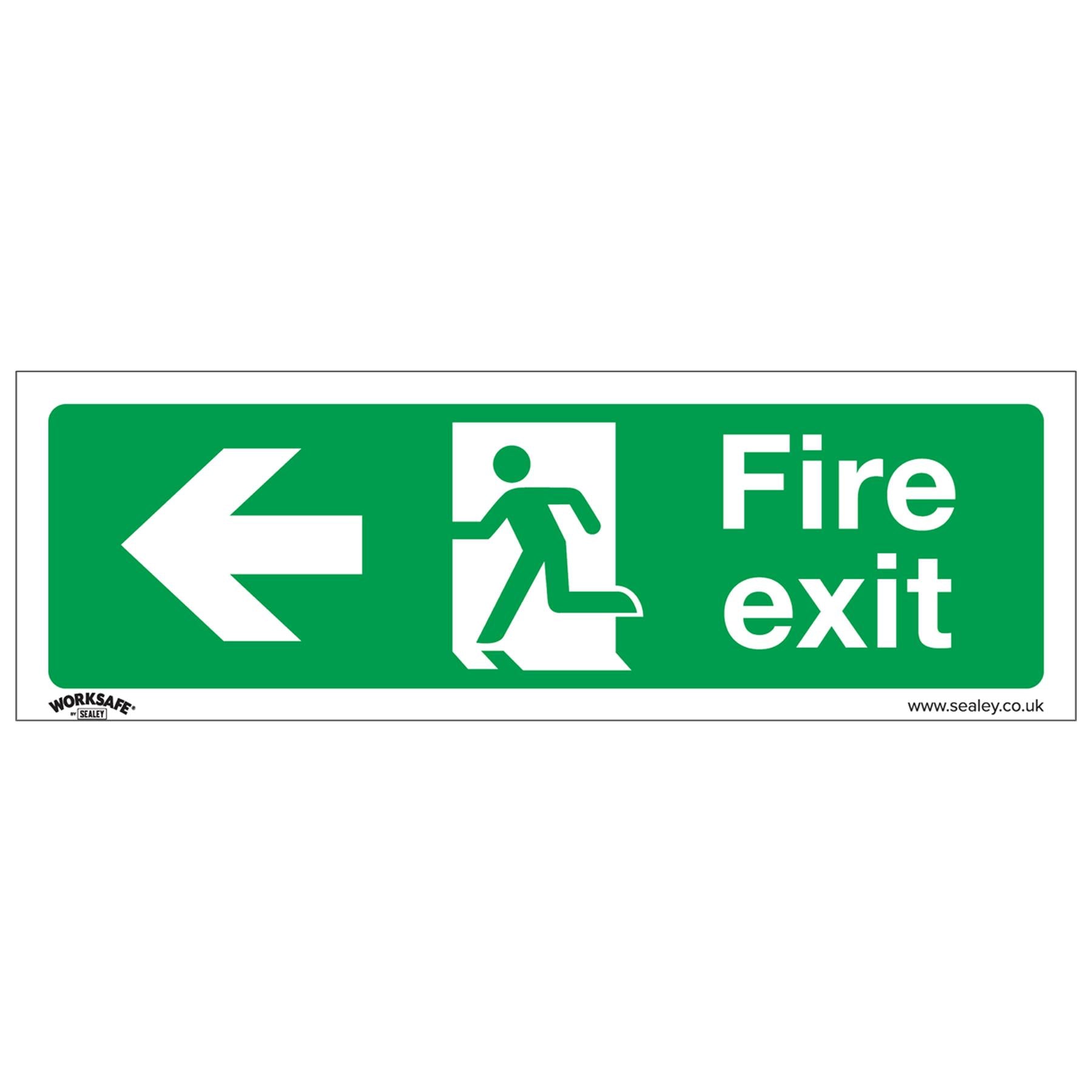 Safe Conditions Safety Sign - Fire Exit (Left) - Rigid Plastic