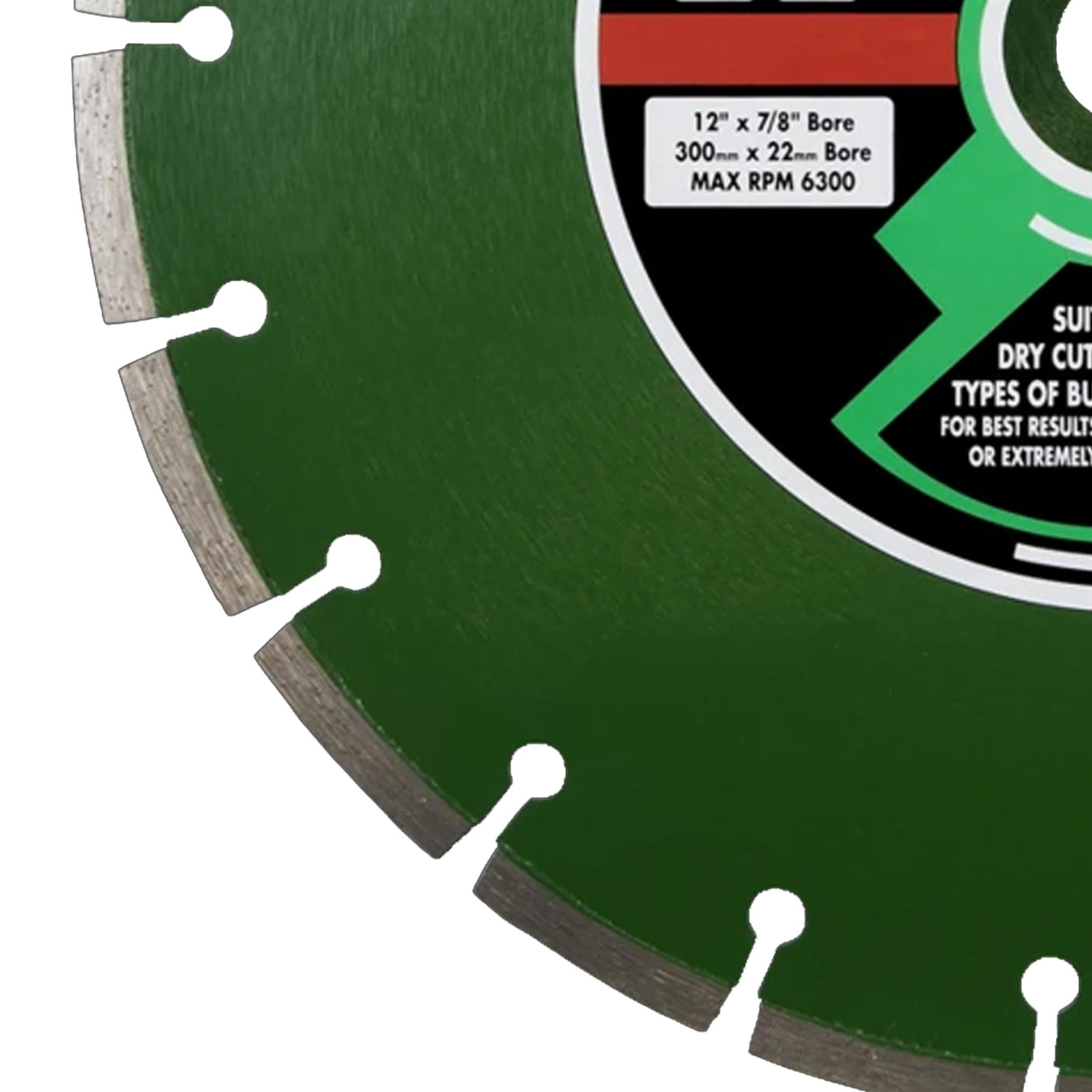 Value Plus Diamond Blade 300 x 22mm. cutting hard and medium materials Sealey