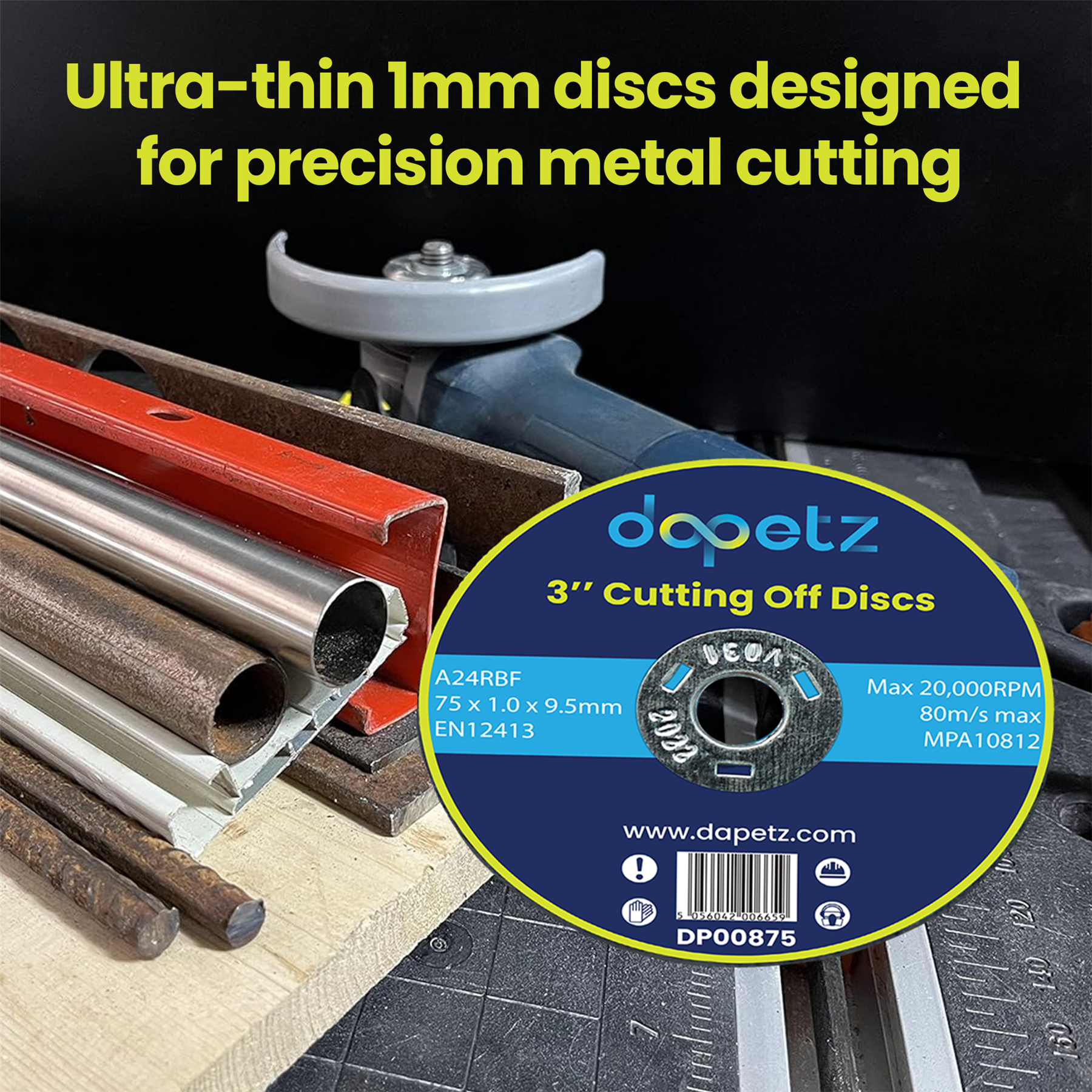 75mm ULTRA THIN METAL CUTTING BLADE DISC STEEL & STAINLESS ANGLE 20Pcs