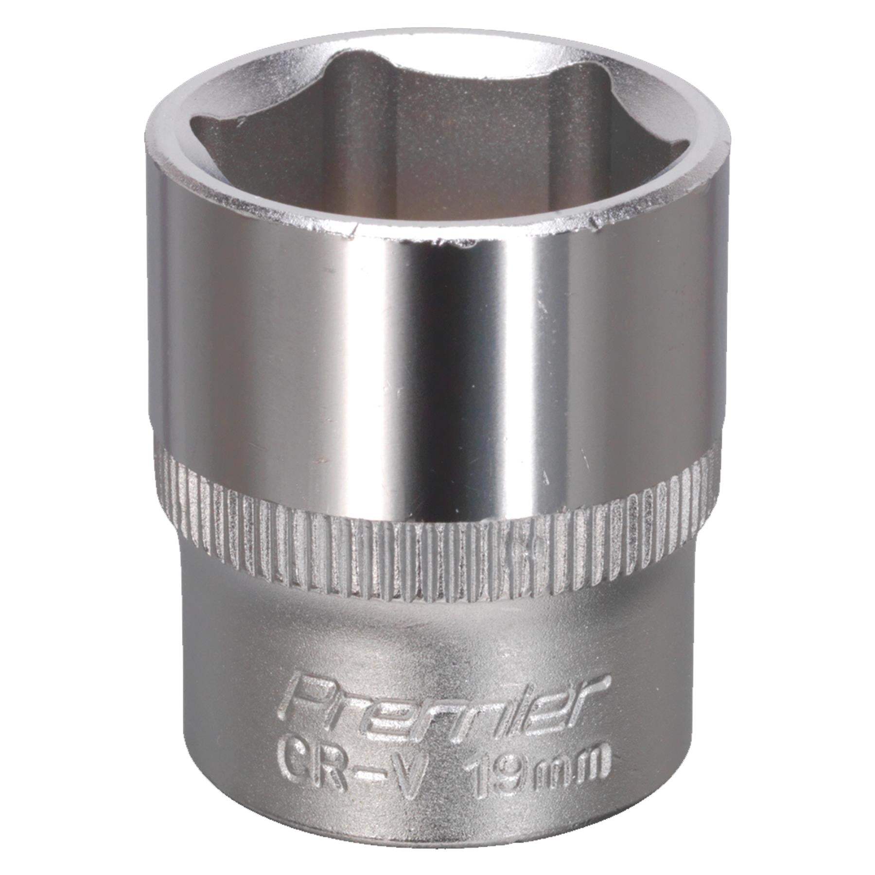 Sealey WallDrive Socket 19mm 3/8"Sq Drive Chrome Vanadium steel socket
