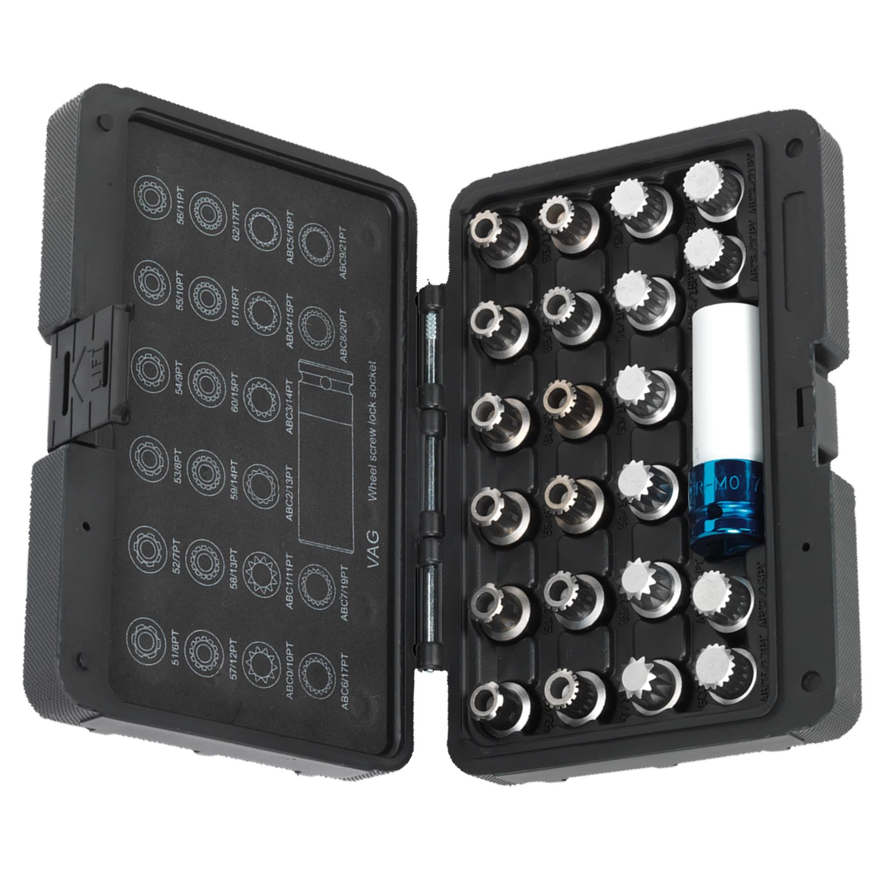 Sealey Locking Wheel Nut Key Set 23pc - VAG